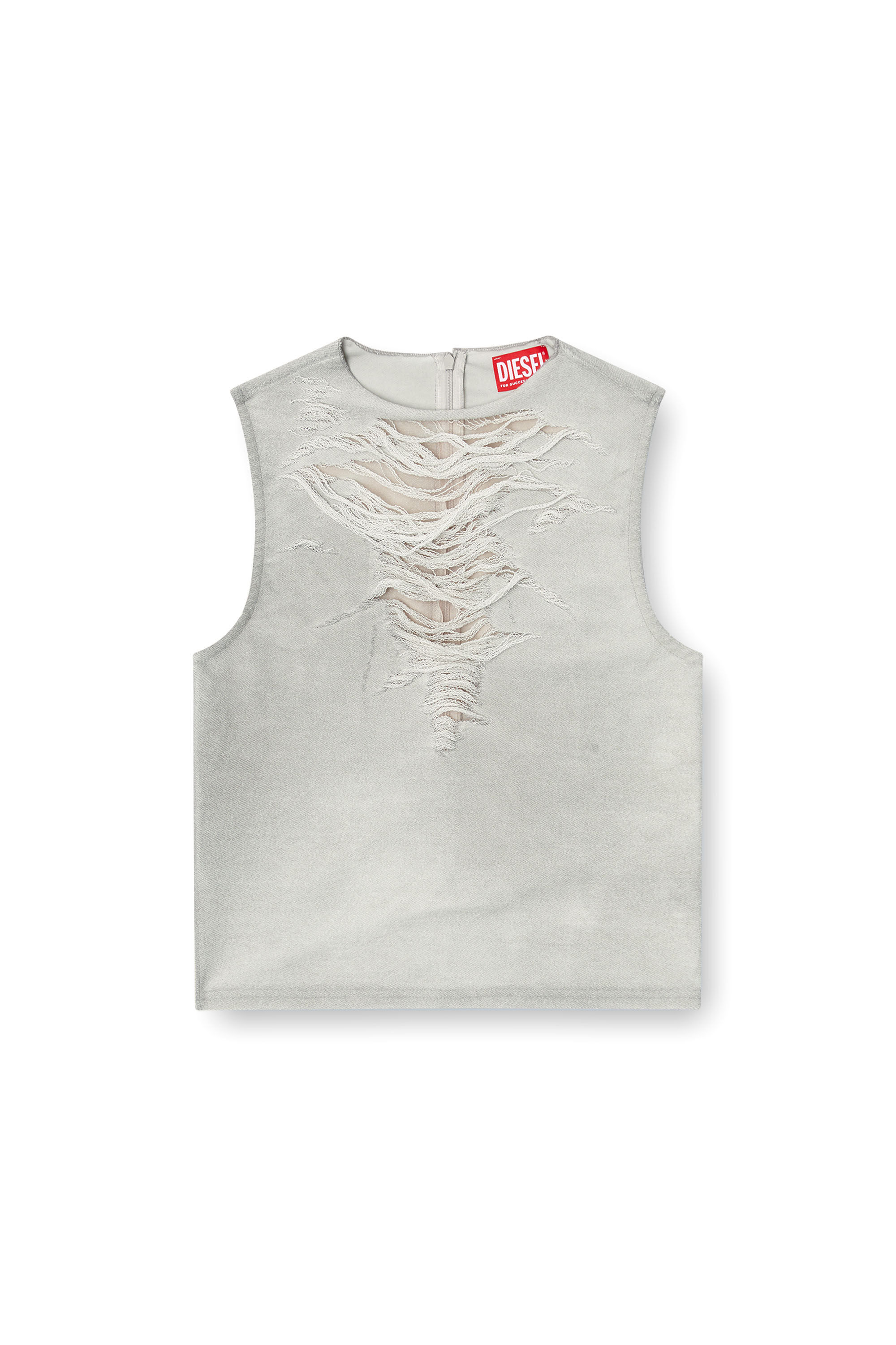 Diesel - T-YASMINA, Damen Tanktop mit vielgetragener Vorderseite in Hellgrau - 2