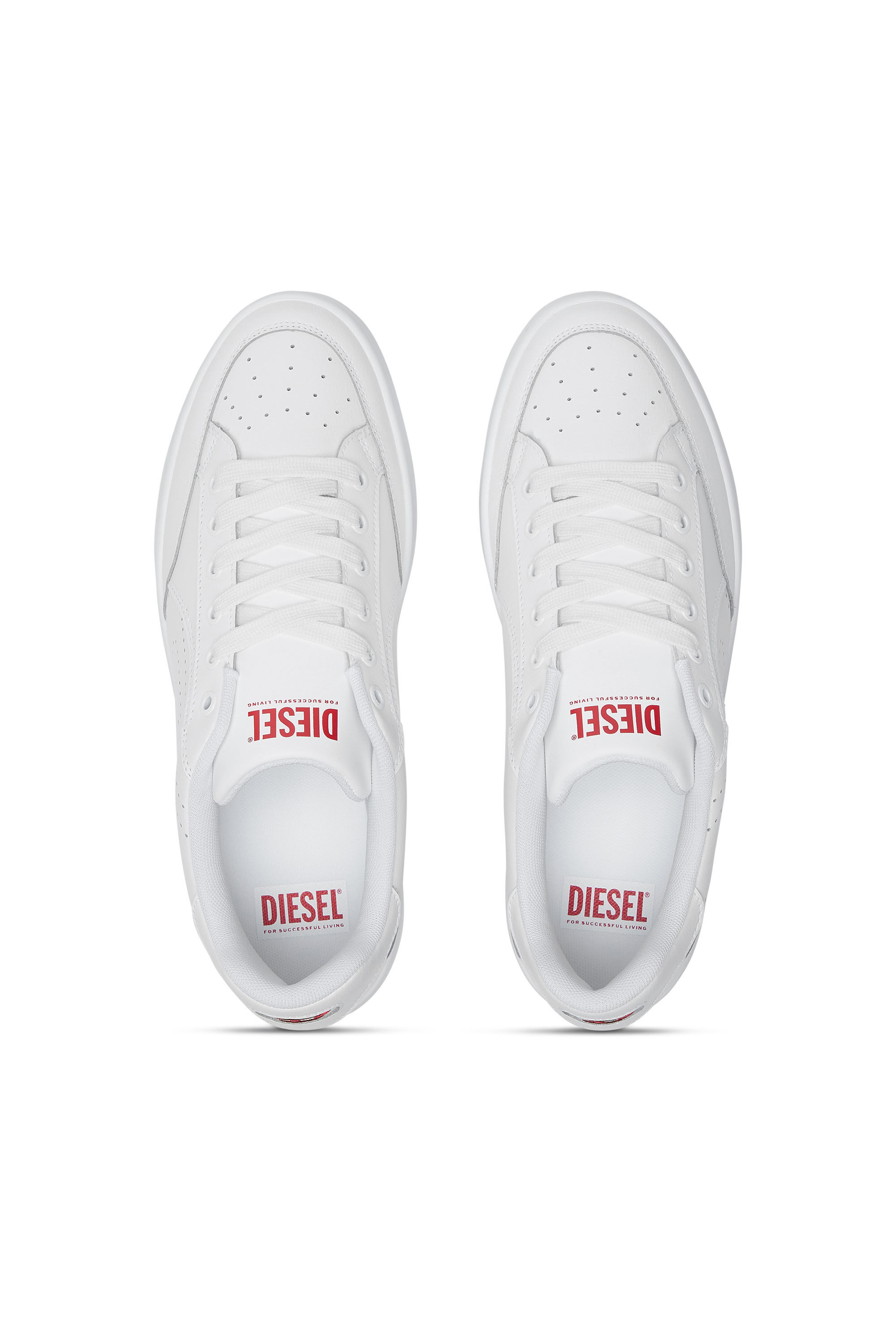 Diesel - S-DAKOTA LOW W, Damen S-Dakota-Sneakers aus Leder mit perforiertem Logo in Weiß - 4