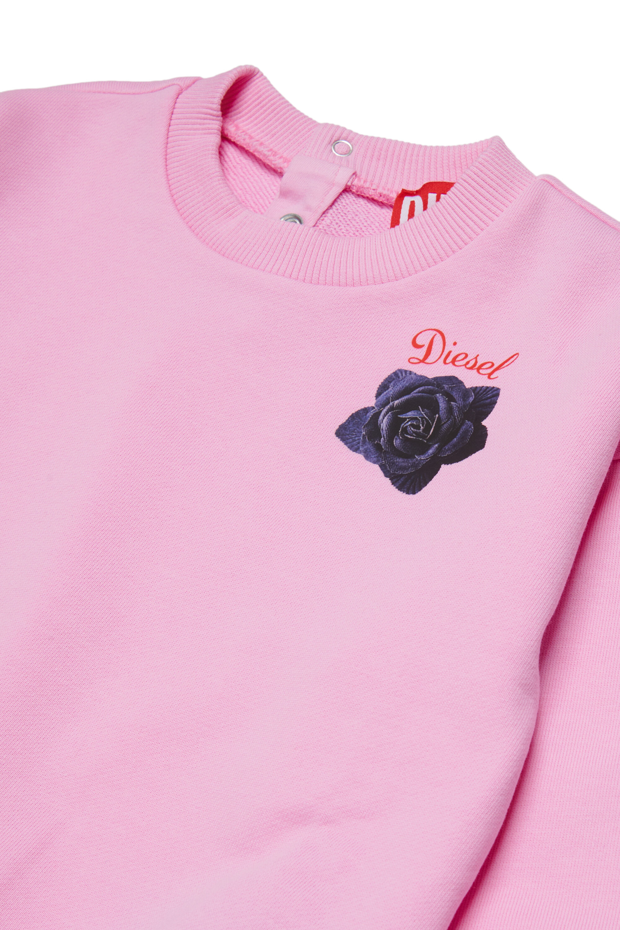 Diesel - SROSEB, Damen Sweatshirt aus Baumwolle mit Rosenprint in Rosa - 3