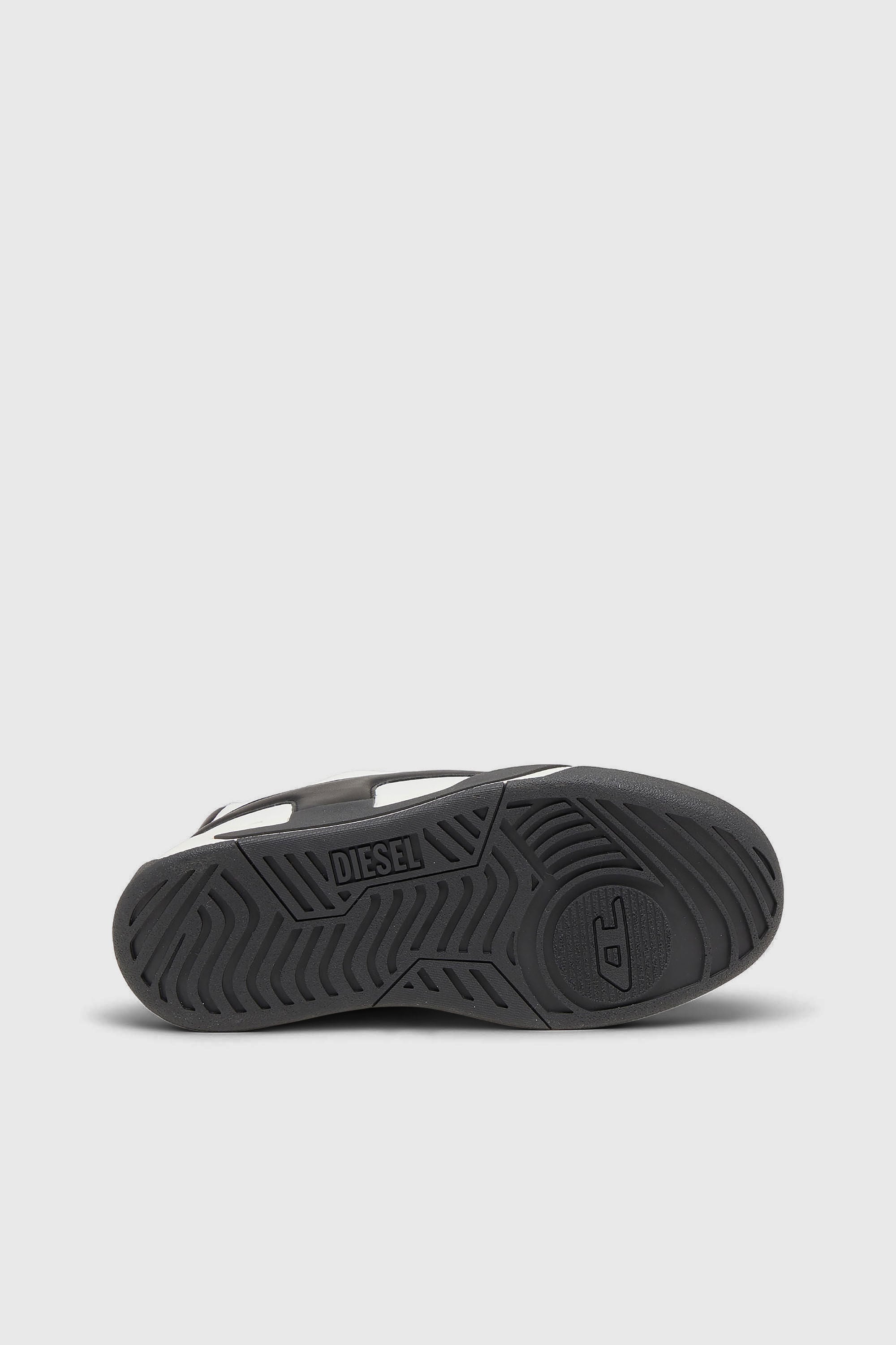 Diesel - S-D-OLLIE LOW, Herren D-Ollie-Sneakers aus Leder im Colour-Block-Design in Wei&szlig;/Schwarz - 5