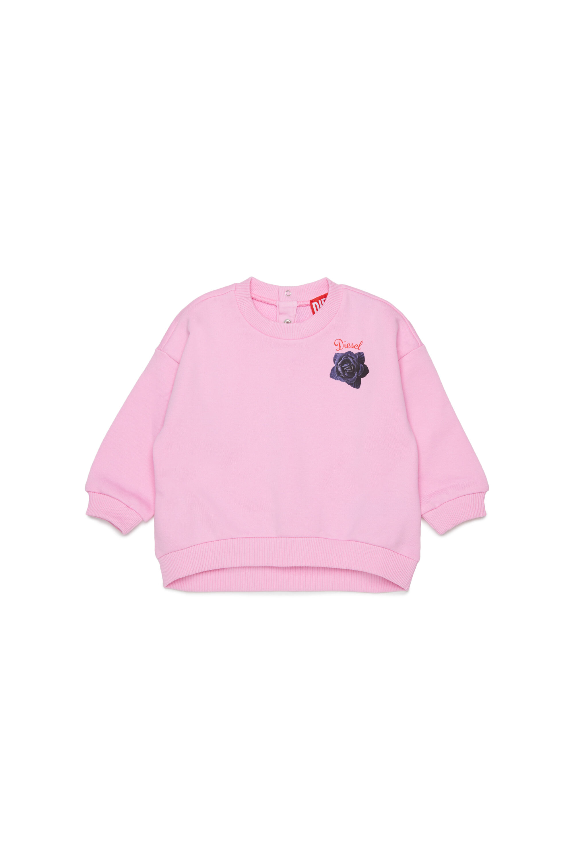 Diesel - SROSEB, Damen Sweatshirt aus Baumwolle mit Rosenprint in Rosa - 1