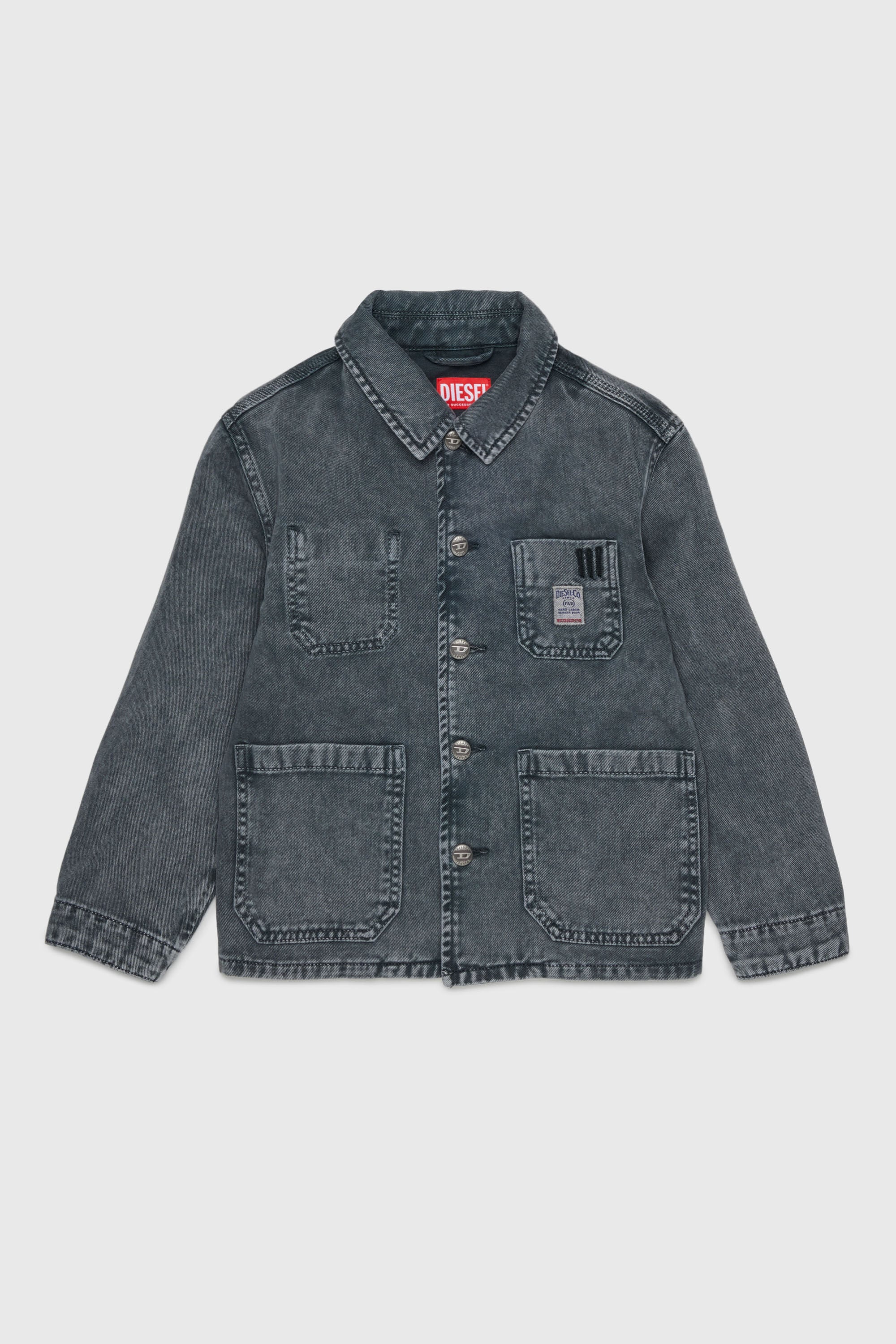 Diesel - JSTACK, Herren Arbeitshemdjacke im Workwear-Stil in Dunkelgrau - 1
