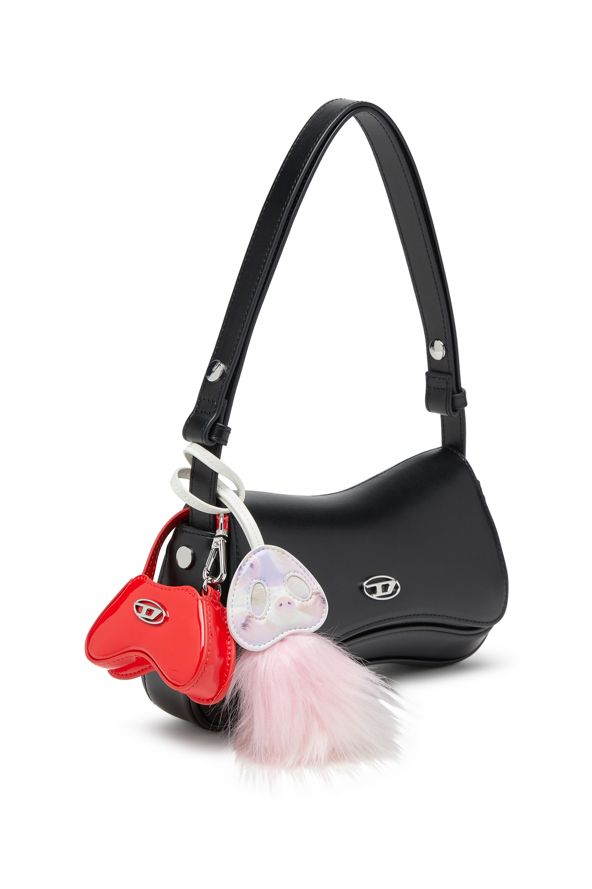 Diesel - PLAY CLUTCH, Damen Play-Schultertasche aus semiglänzendem Leder in Schwarz - 6