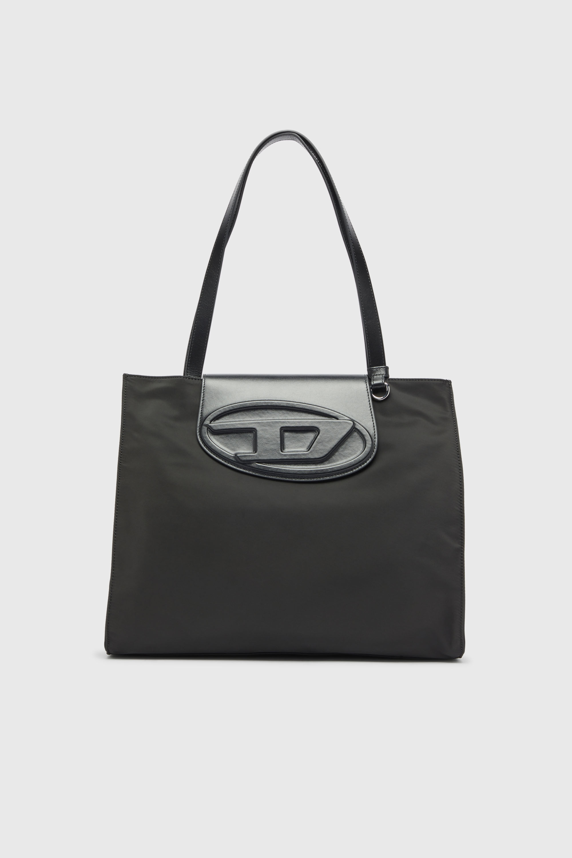 Diesel - 1DR TOTE E/W, Unisex 1DR - Einkaufstasche aus nylon mit lederklappe in Schwarz - 1