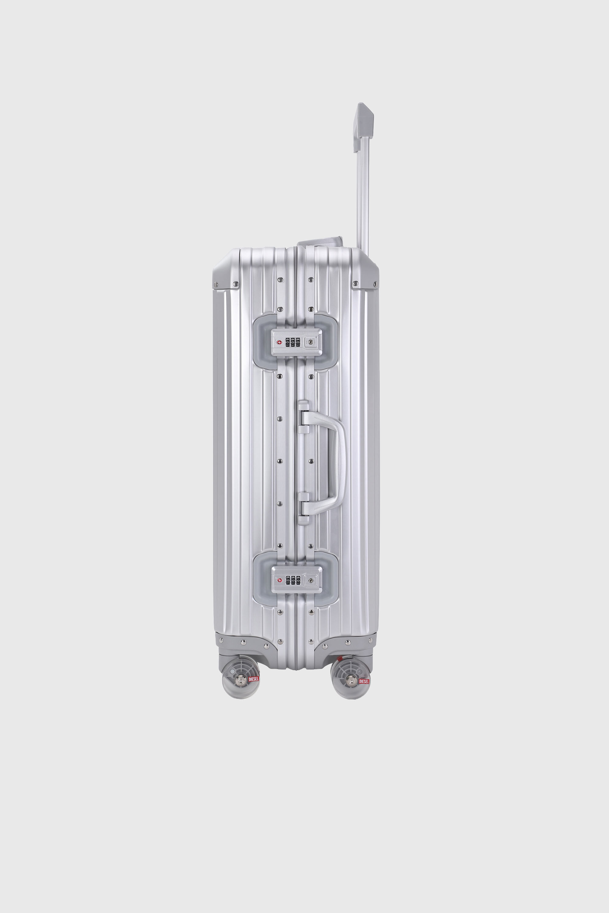 Diesel - DIESEL ALUMINUM TROLLEY- DSL002, Unisex Koffer aus Aluminium Gr&ouml;&szlig;e M in Silber - 4