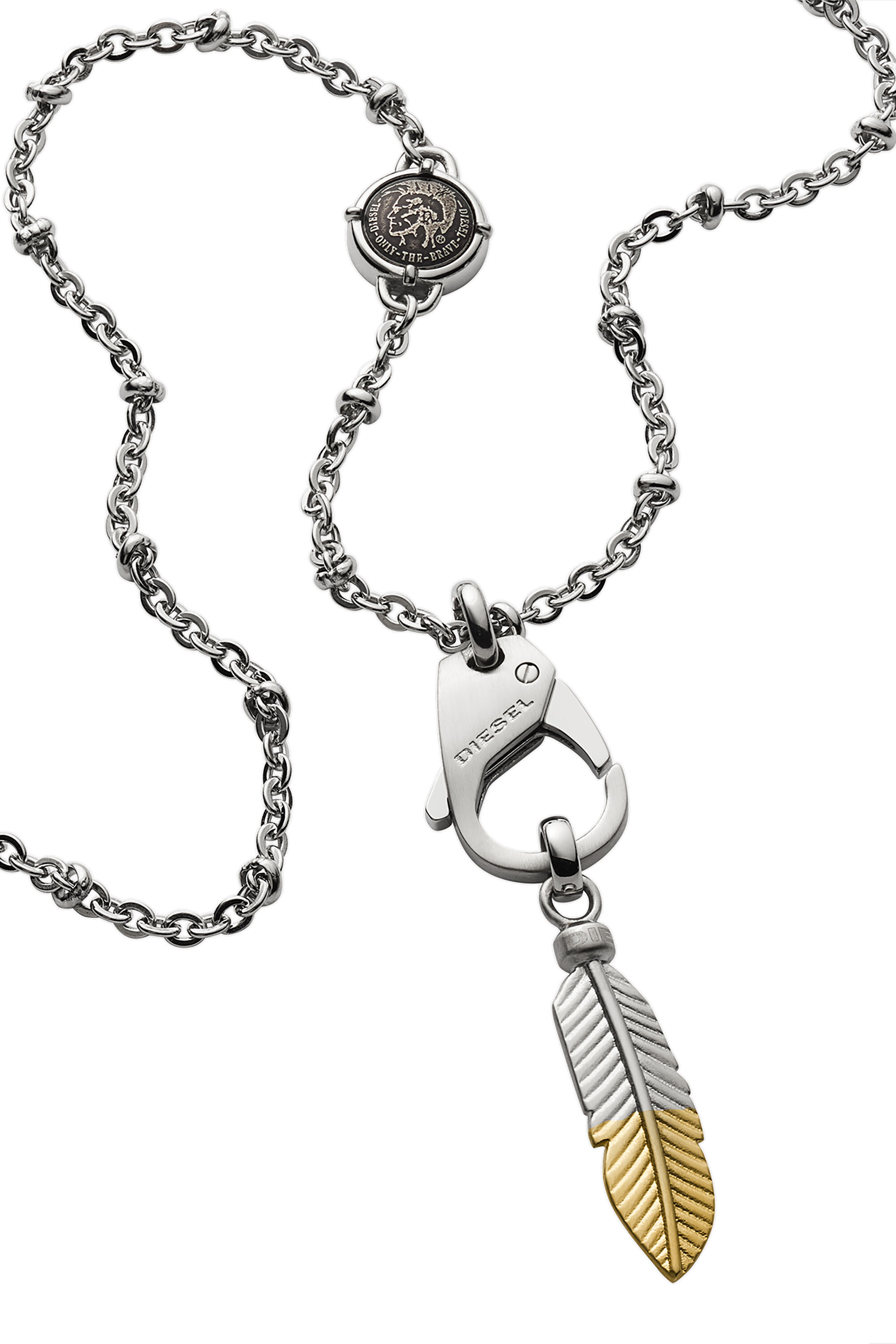 DX1204: Kette aus Edelstahl mit Federanhänger Herren | Diesel DX1204: Kette aus Edelstahl mit Federanhänger Herren | Diesel