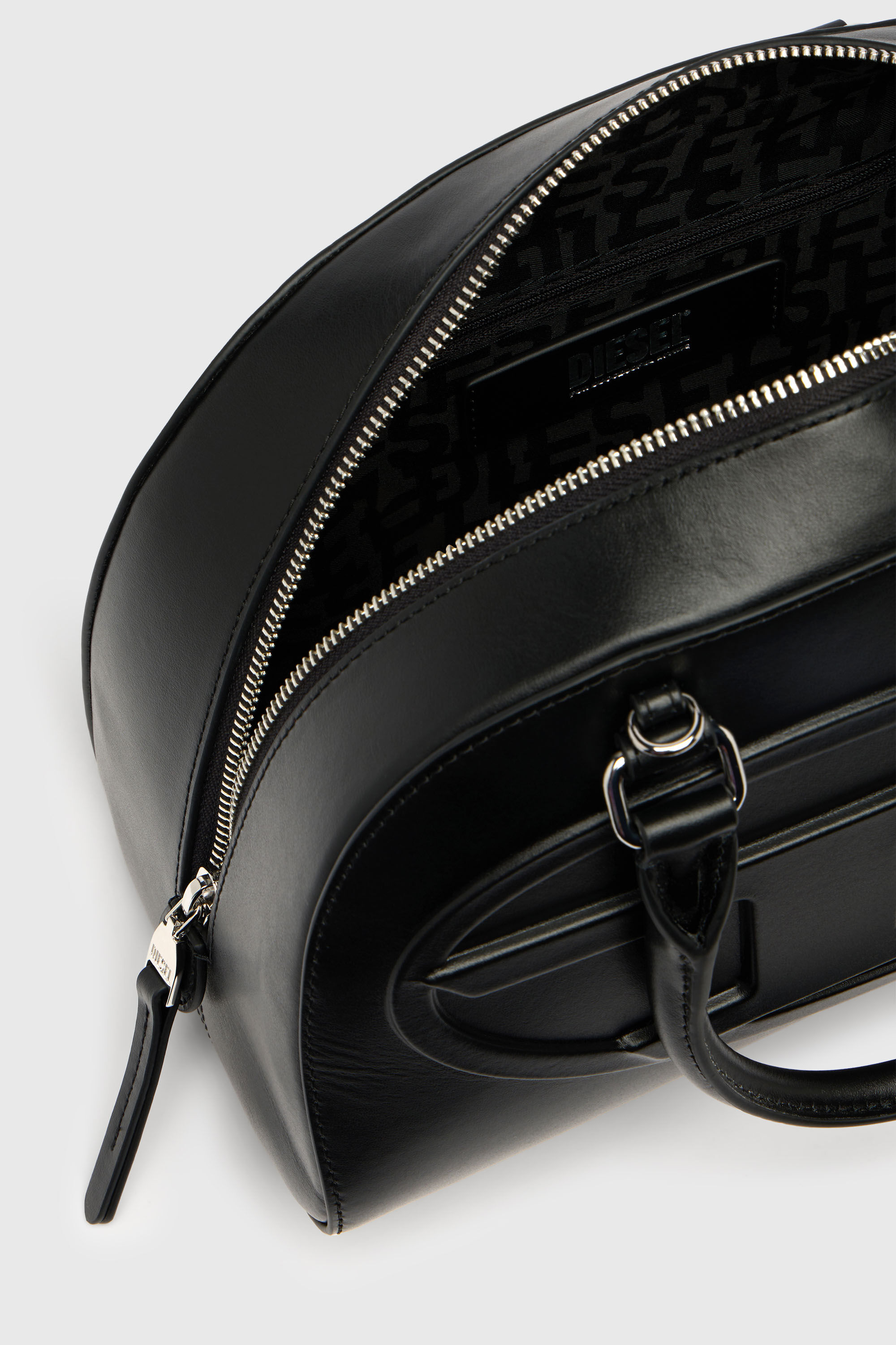 Diesel - 1DR DOME TOP HANDLE, Damen 1DR Dome-Bowling-Tasche aus Leder in Schwarz - 6