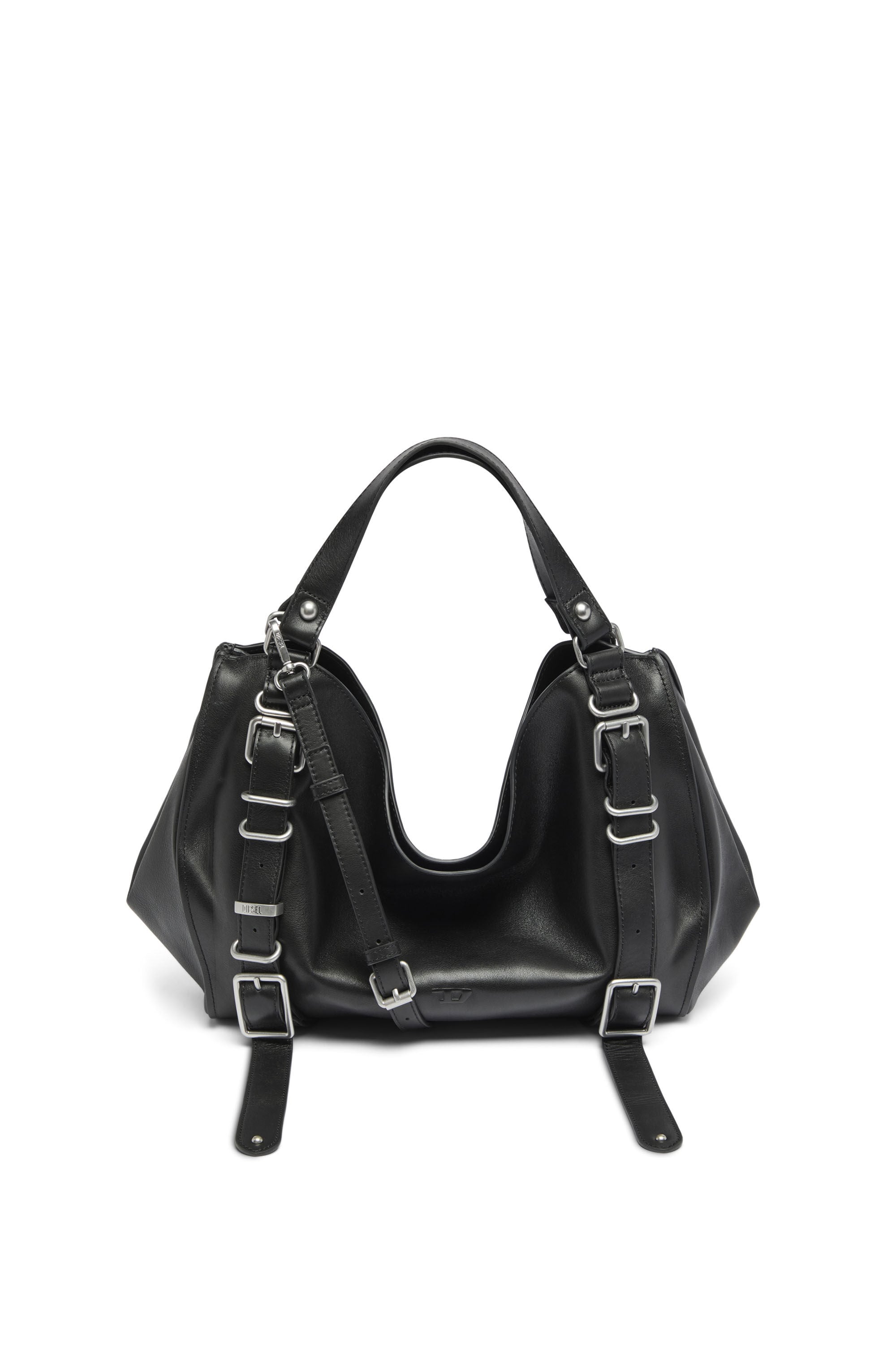 Diesel - D-ONE TOPHANDLE M, Unisex D-One-Medium Henkeltasche aus behandeltem Leder in Schwarz - 1