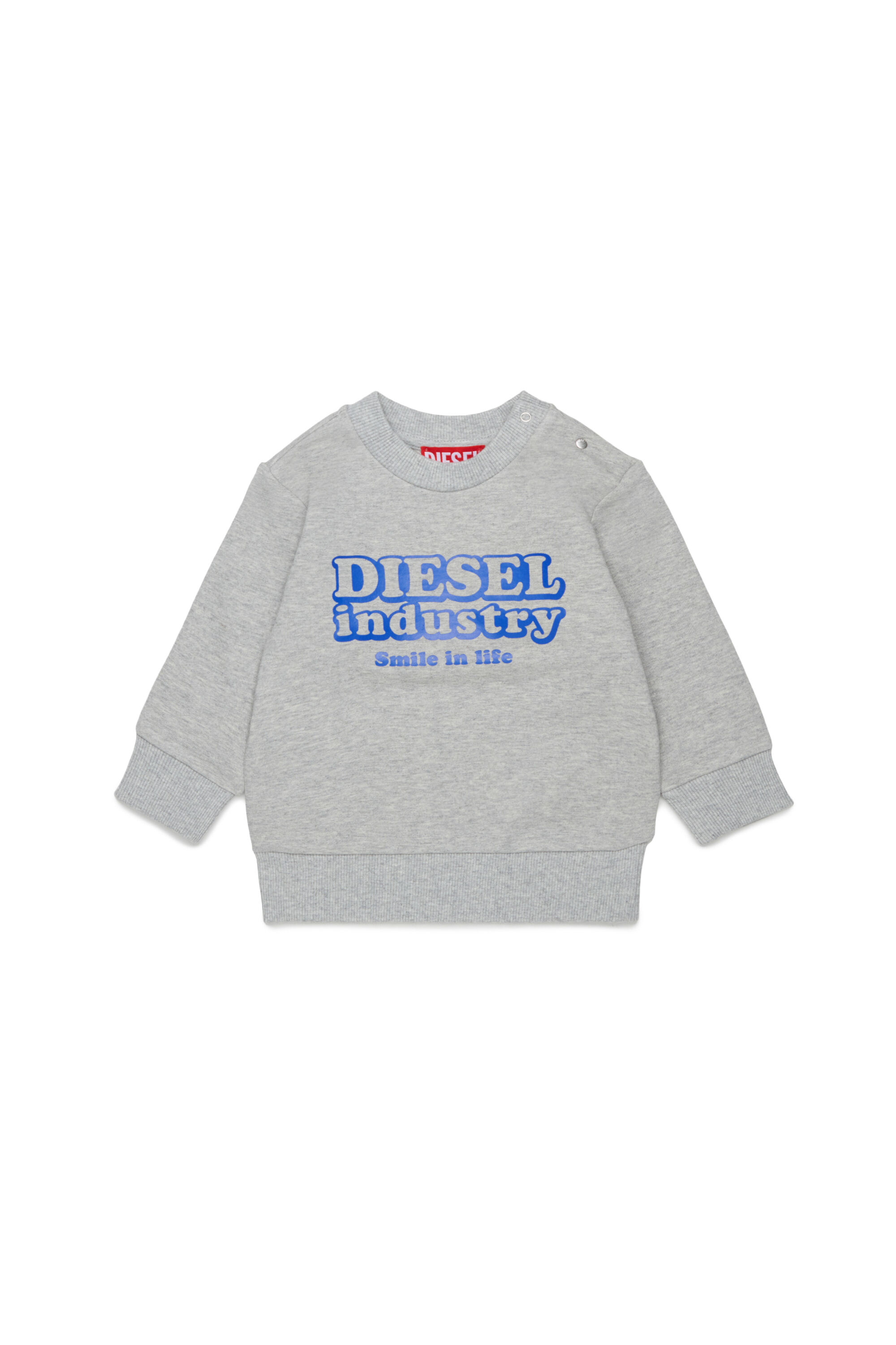 Diesel - SLODIMB, Herren Baumwoll-Sweatshirt mit Diesel Industry Print in Grau - 1
