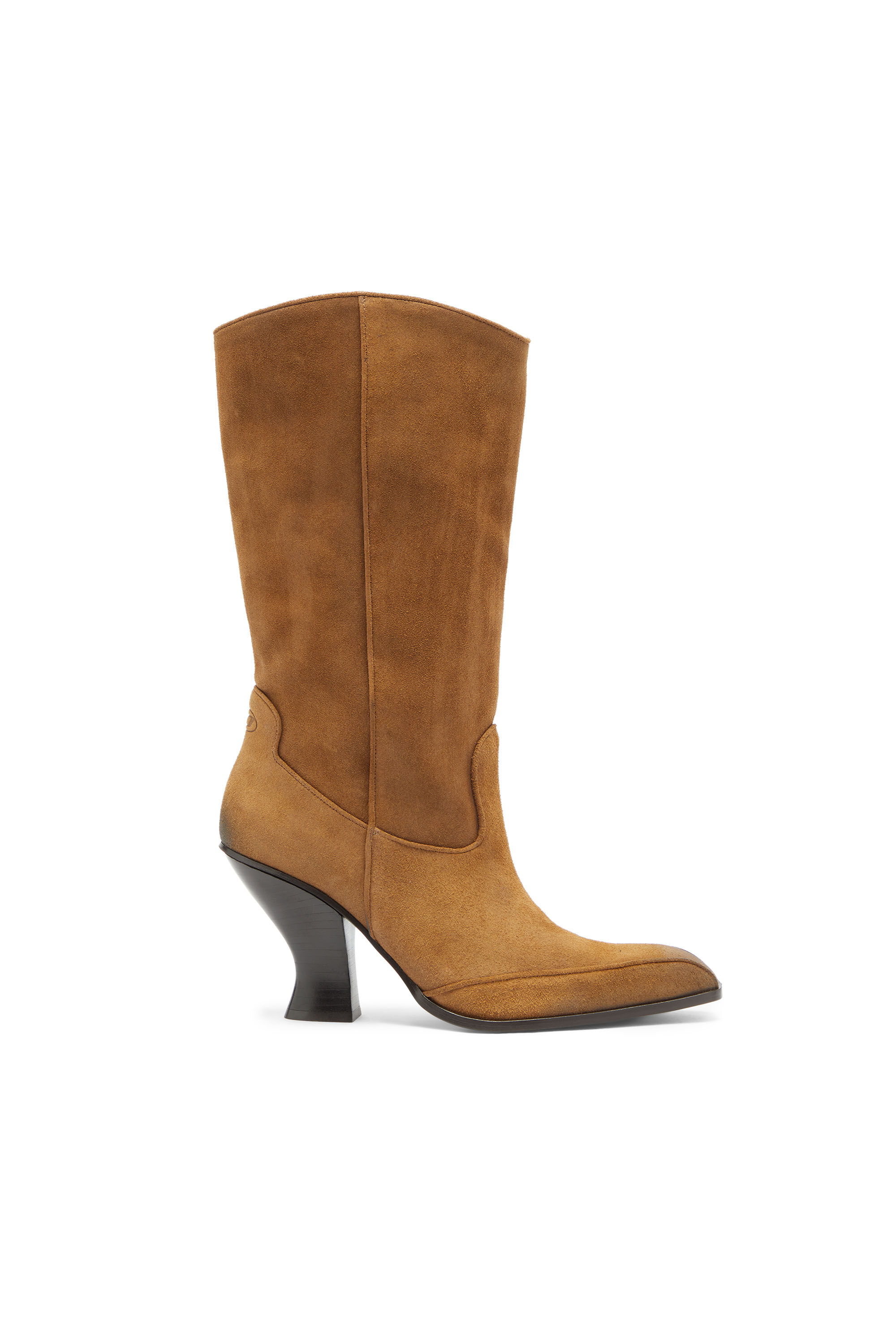 Diesel - D-LUFFY-75-TUBE, Damen D-Luffy - kniehohe Stiefel aus Veloursleder in Camel - 1
