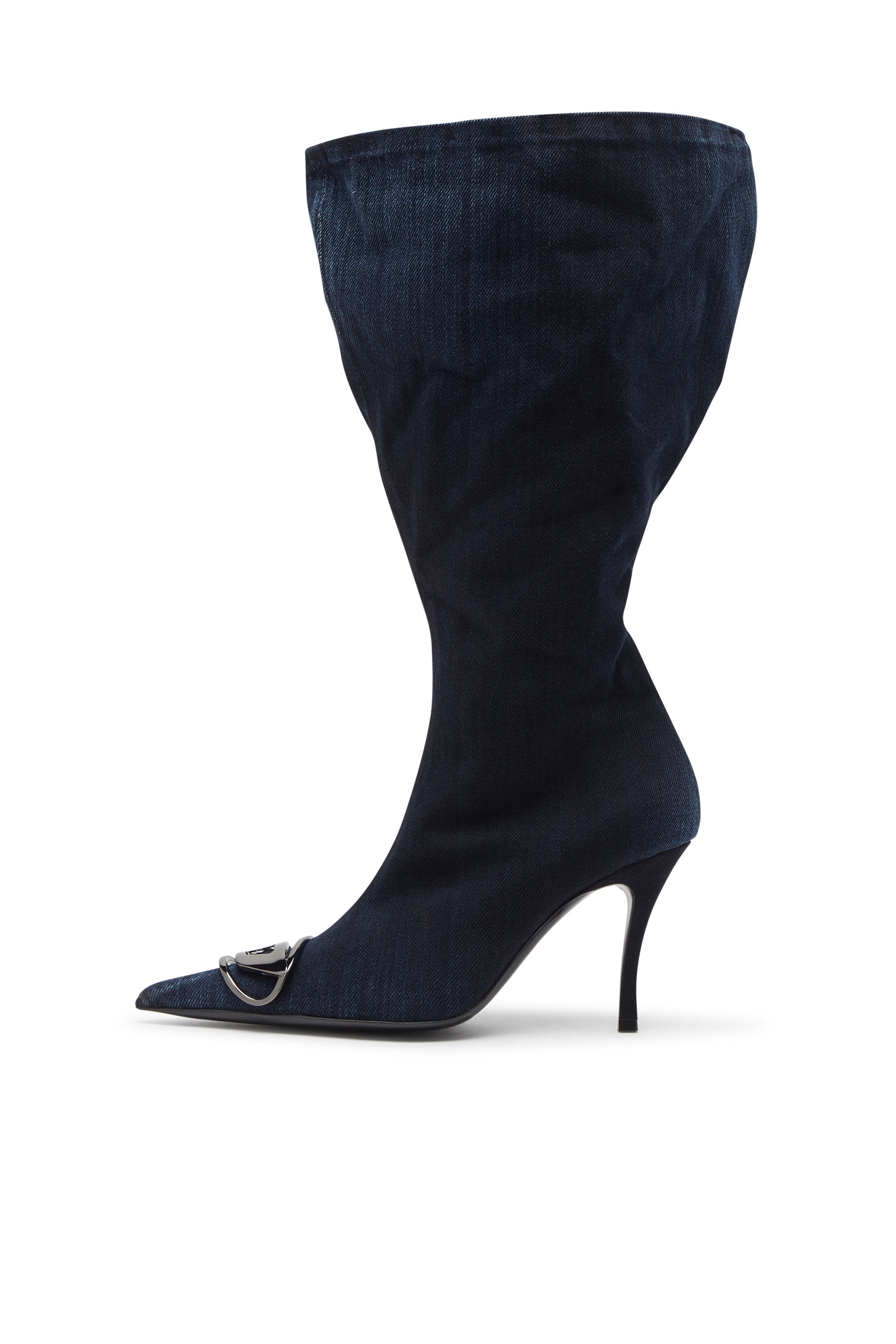 Diesel - D-VENUS KB LARGE, Woman's D-Venus-Wide knee-high boots in denim in Dark Blue - 6