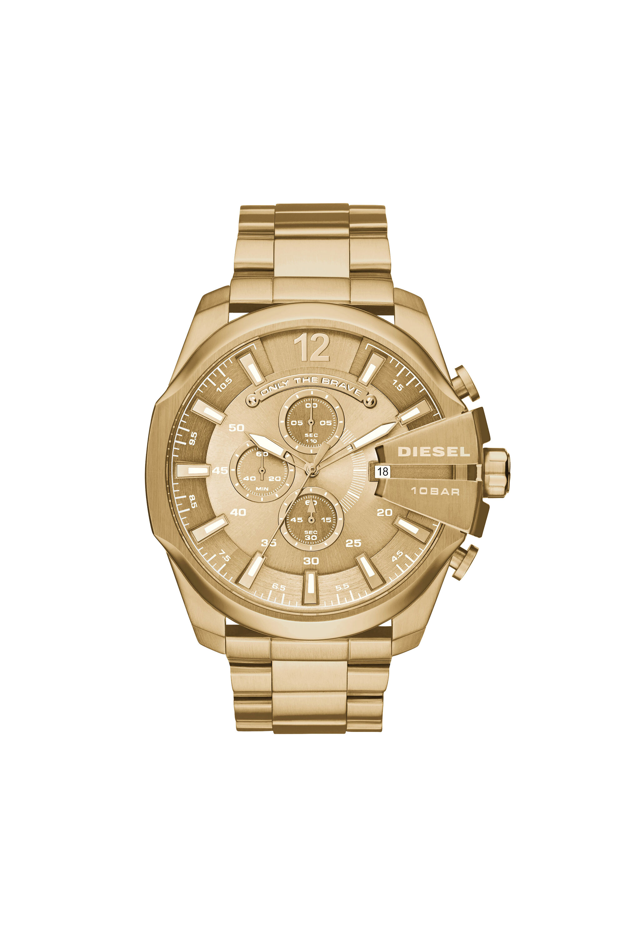 DZ4360 Elegante goldfarbene Herrenuhr Diesel Mega Chief