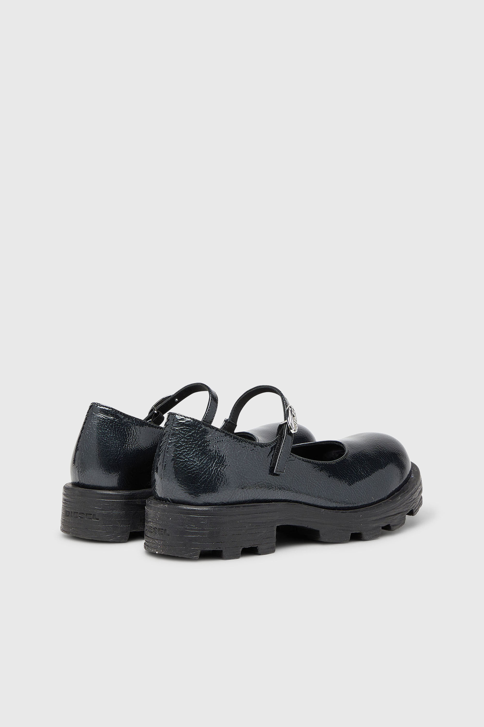 Diesel - D-HAMMER MARY JANE, Damen D-Hammer - Mary Jane mit Profilsohle aus Lackleder in Schwarz - 3
