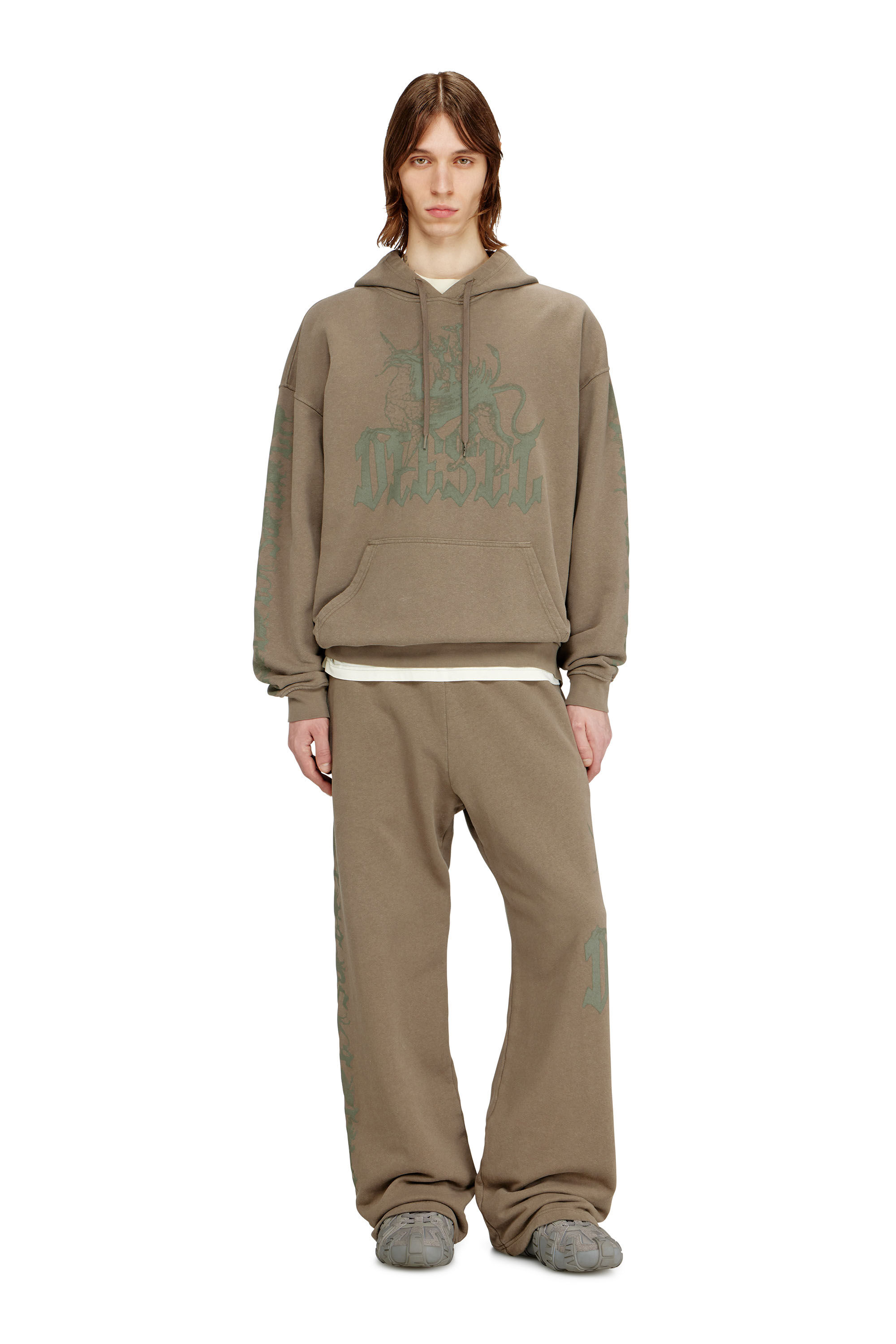 Diesel - S-GRIFFON, Herren Behandelter Hoodie mit Greif-Print in null - 1