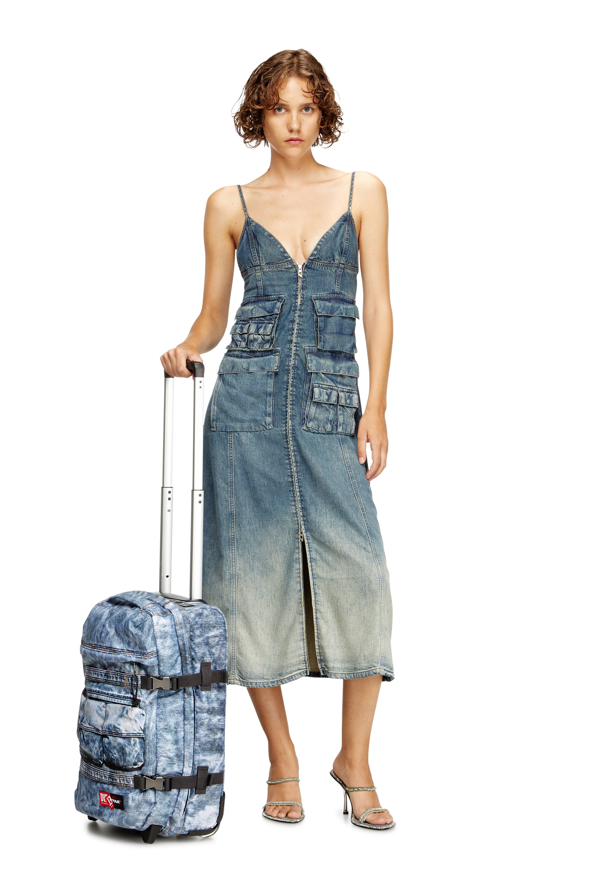 Diesel - DIESEL TRANSIT'R S, Unisex Kabinentasche aus Trompe l'œil-Denim in Blau - 8