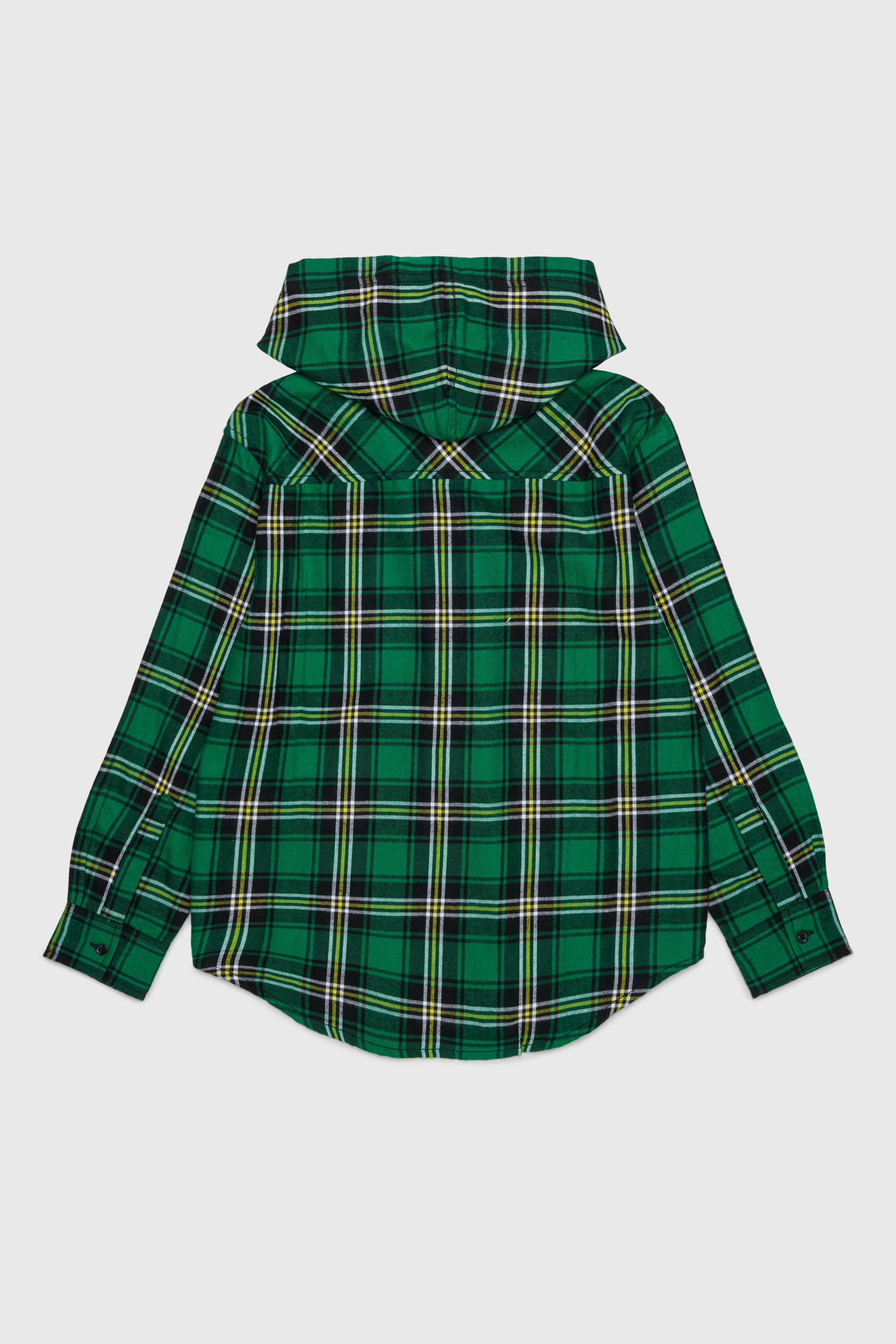Diesel - CHECK OVER, Herren Hooded check shirt mit Oval D Stickerei in Gr&uuml;n - 2