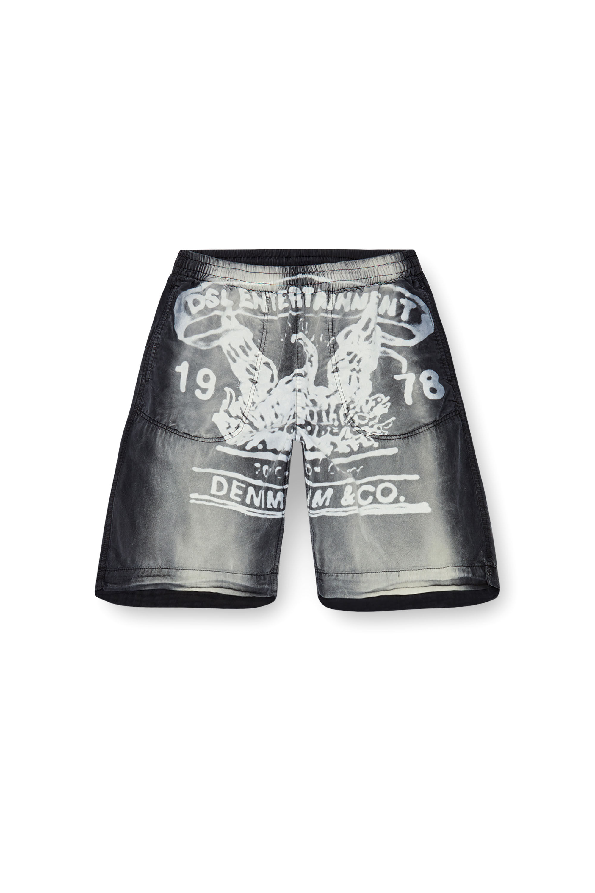 Diesel - P-EEKLO-SHORT, Man Faded shorts with archival print in Multicolor - Image 2