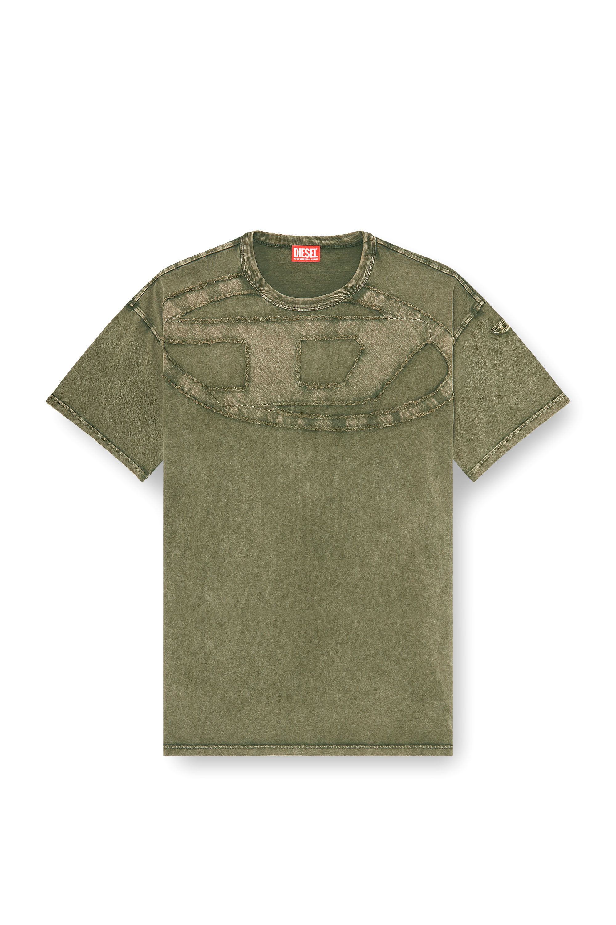 Diesel - T-BOXT-DEN, Herren Lockeres Baumwoll-T-Shirt mit Oval-D-Applikation in Armeegr&uuml;n - 2