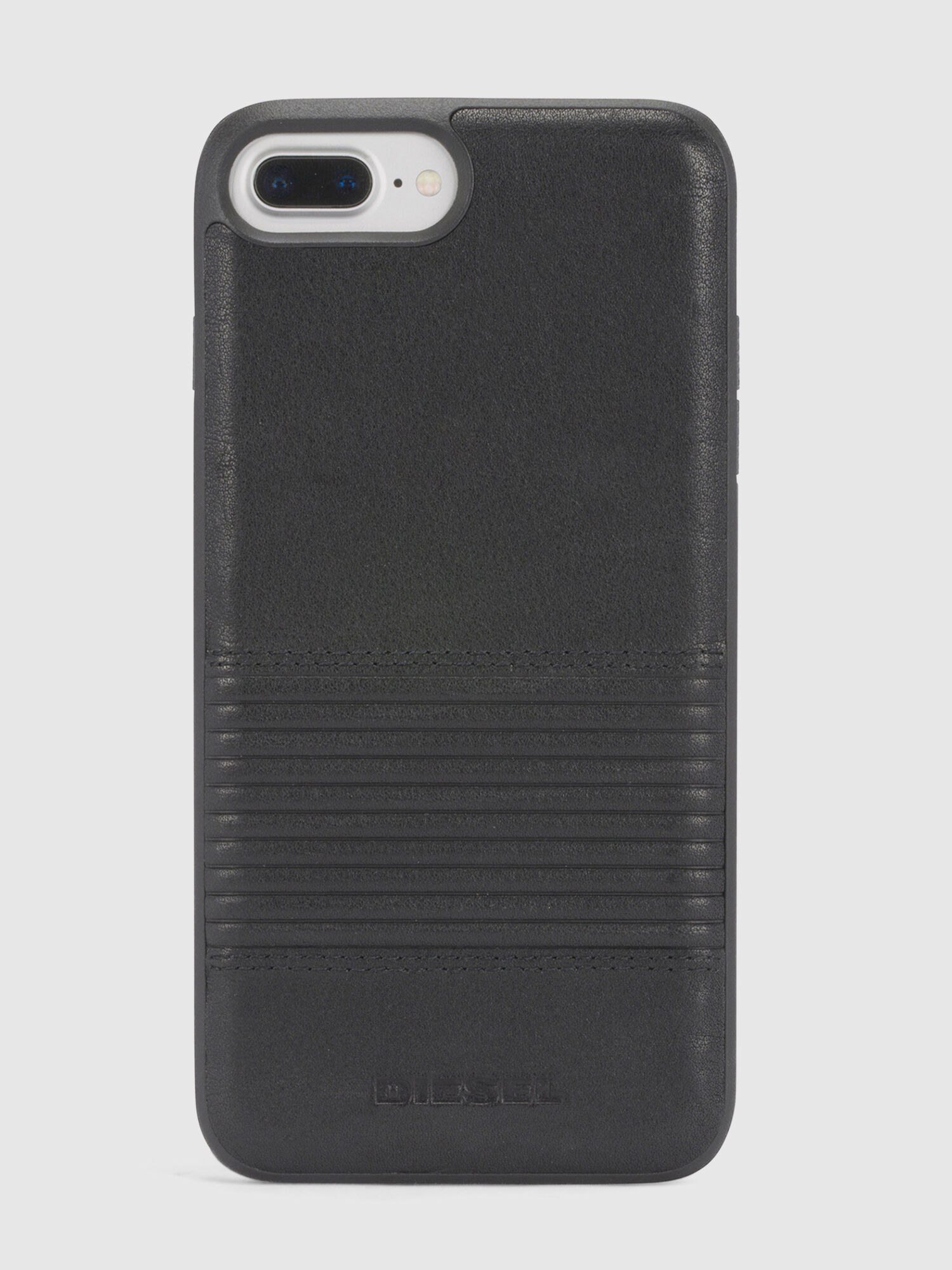 Diesel - BLACK LINED LEATHER IPHONE 8/7/6s/6 CASE, Unisex Schutzhülle mit schwarzem Leder, iPhone 8/7/6s/6 in Schwarz - 2