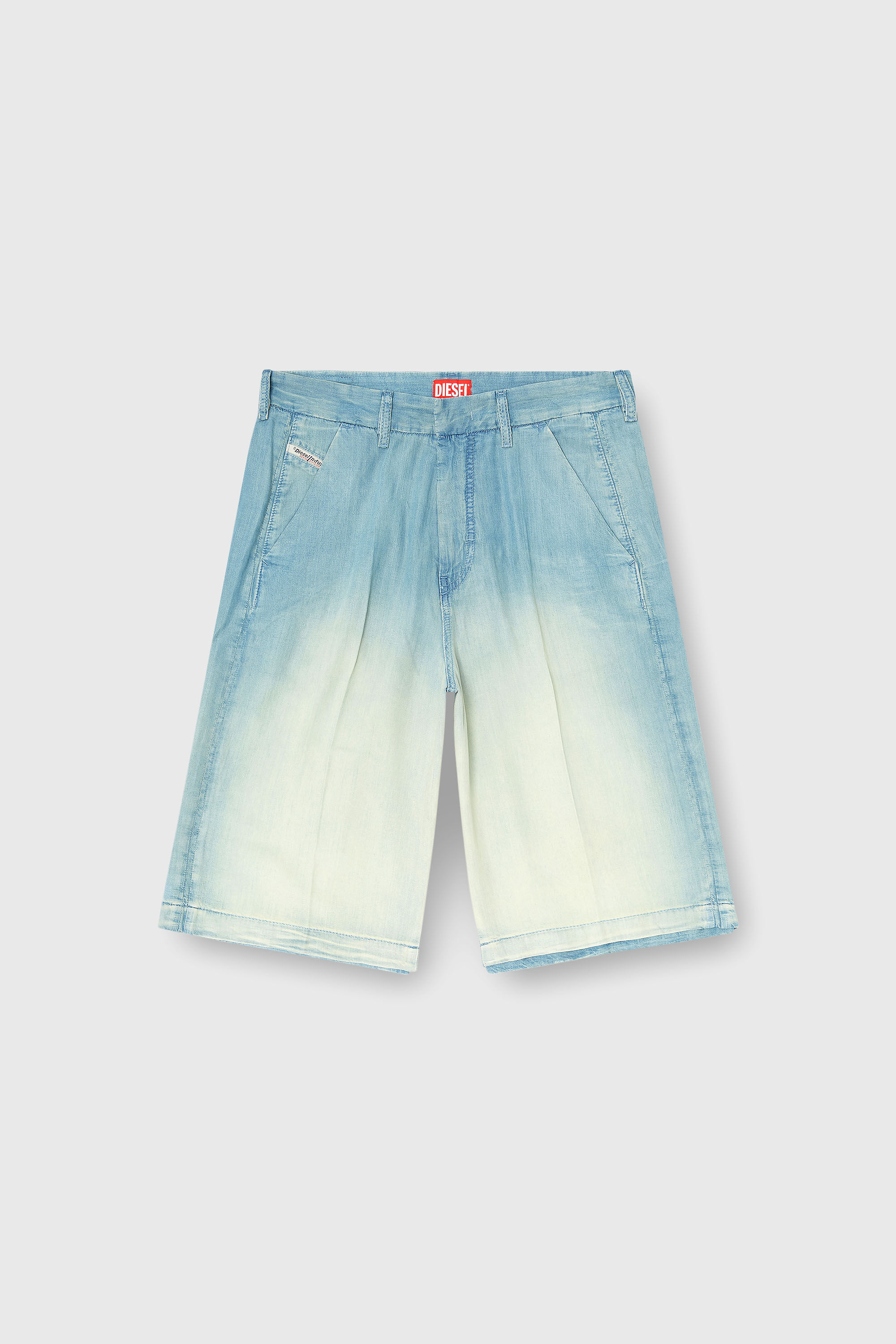 Diesel - D-TYLOR-SHORT-S, Herren Shorts aus flie&szlig;endem, &uuml;berf&auml;rbtem Denim in Hellblau - 2