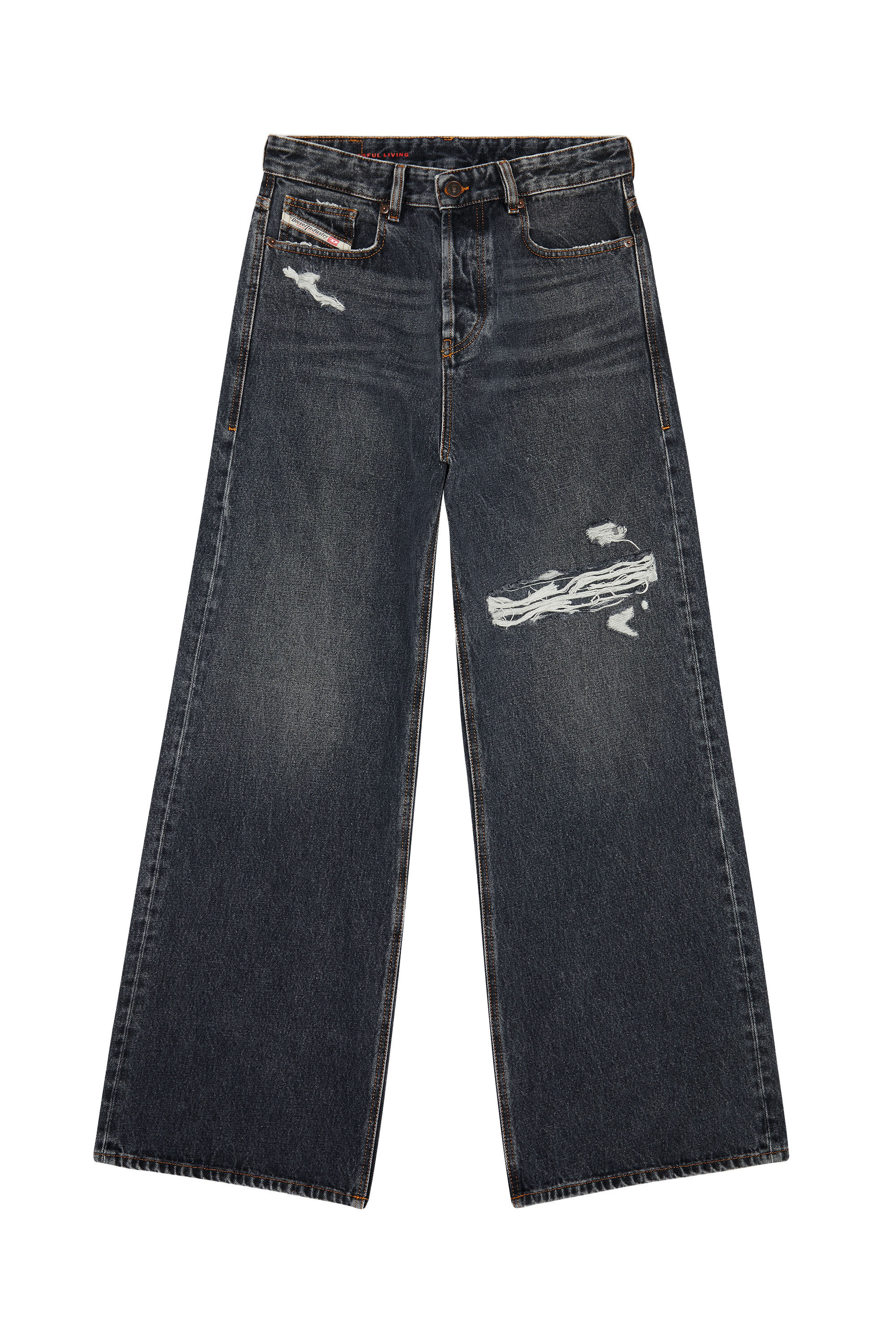 Diesel - Unisex Relaxed Jeans 1996 D-Sire 007F6, Schwarz/Dunkelgrau - 8