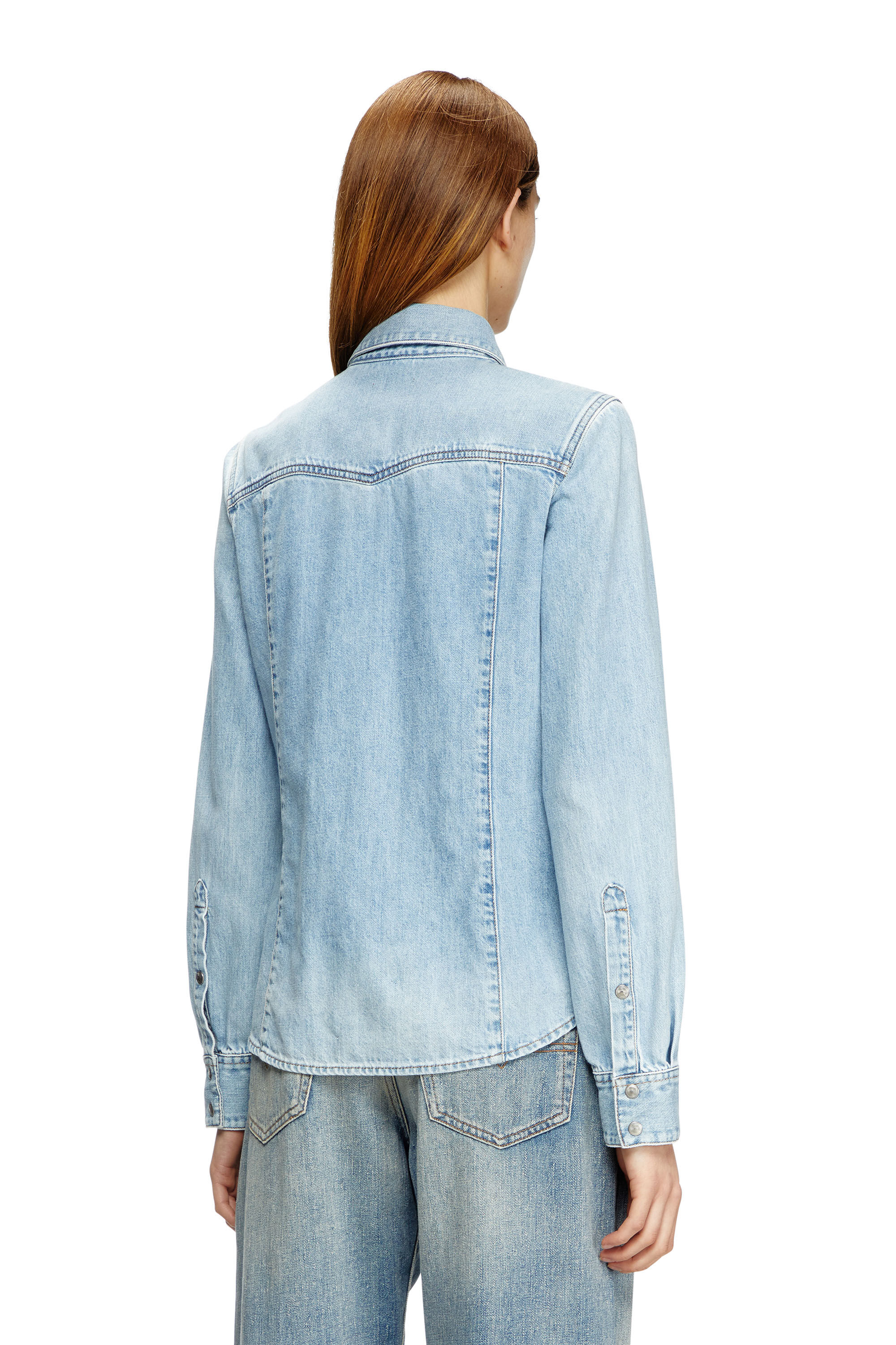 Damen Western-Shirt aus Denim | Blau | Diesel