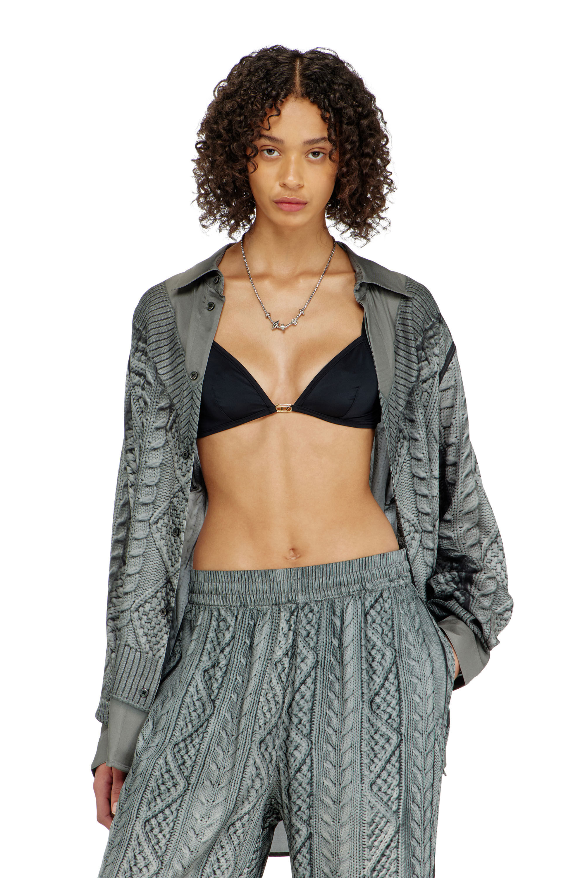 Diesel - LUNA-UTLT, Damen Triangle-BH aus Nylon mit Oval D-Detail in null - 5