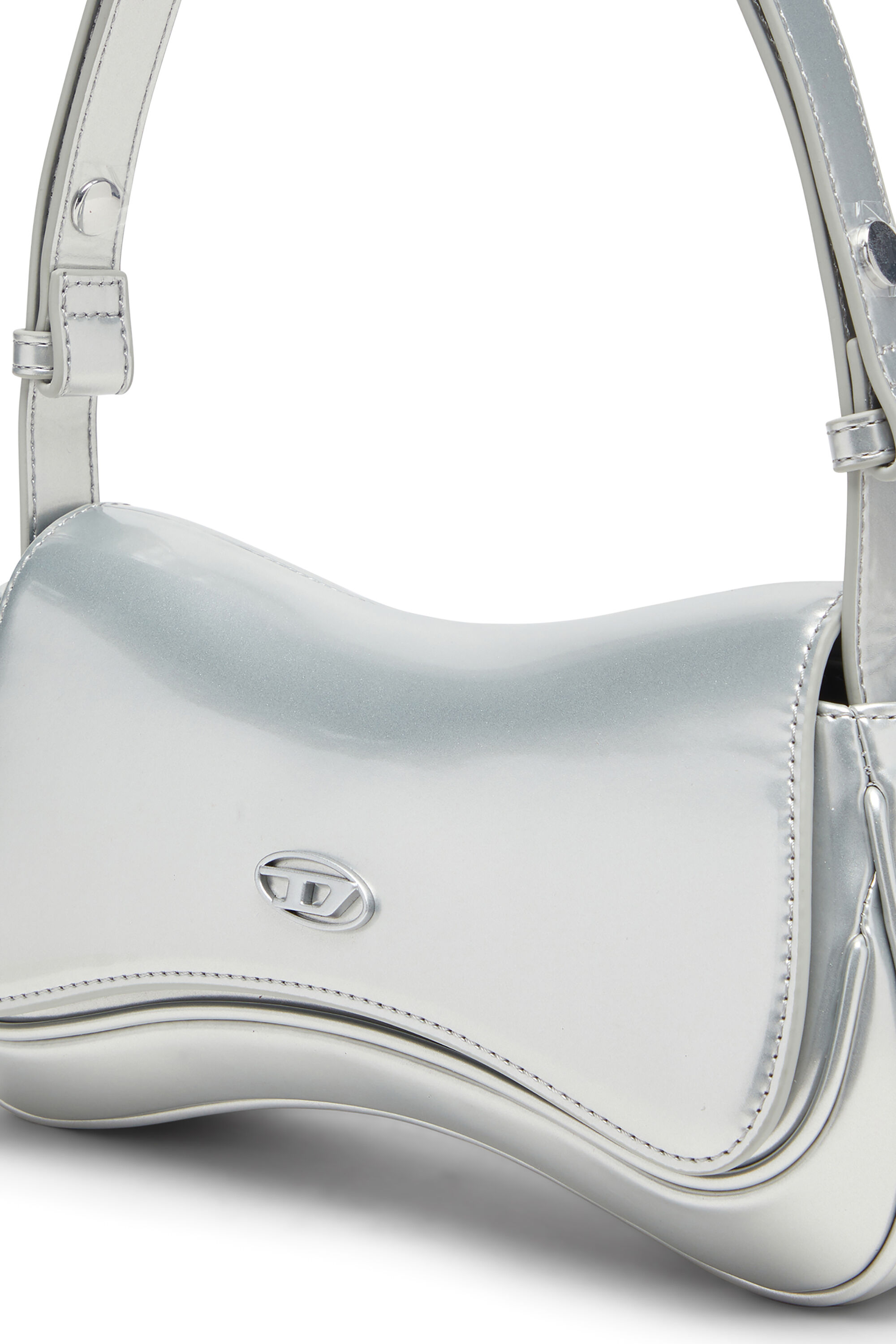 Diesel - PLAY CLUTCH, Damen Play-Clutch in metallic PU in Silber - 5