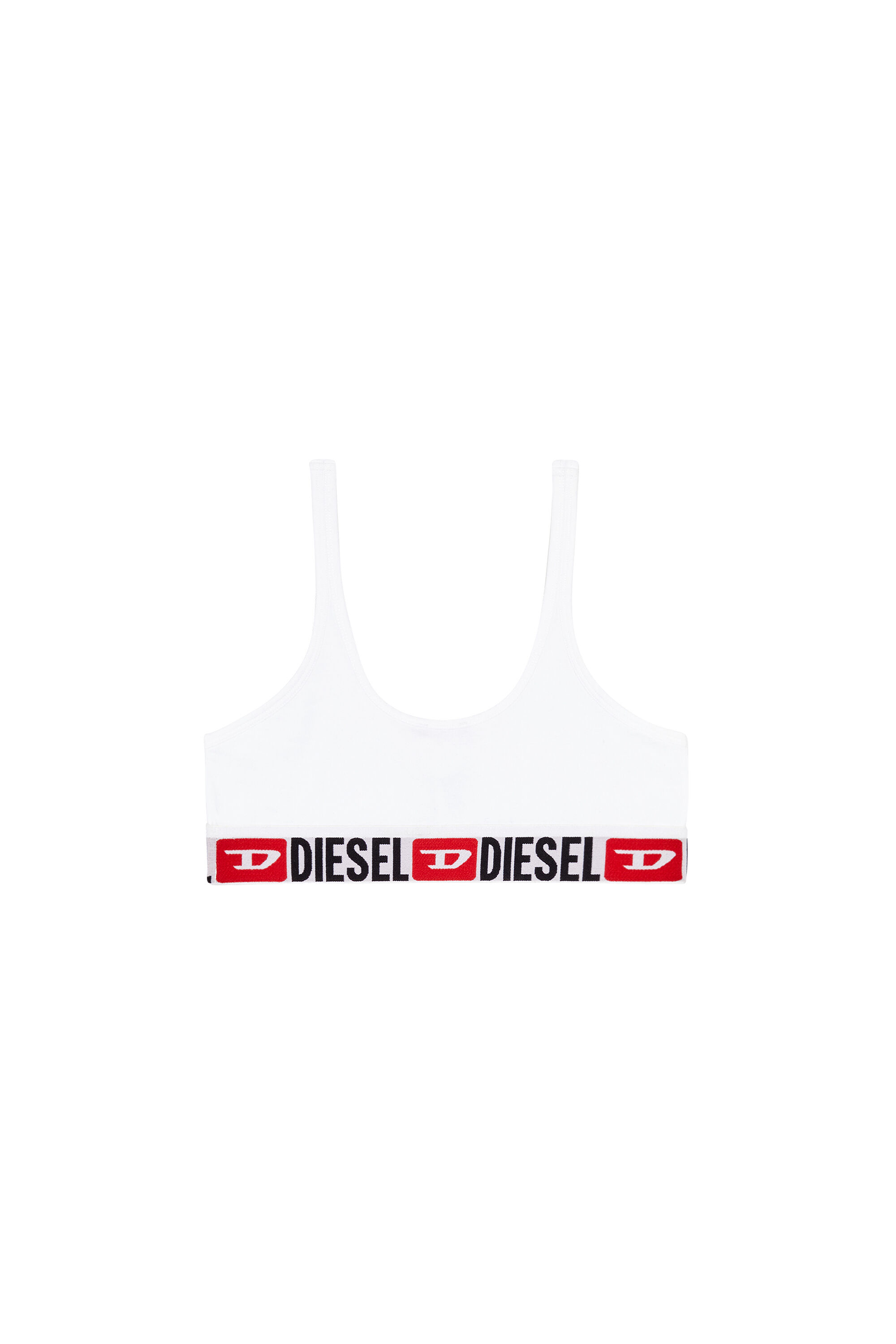 Diesel - UFSB-ORIBA, Damen Bralette mit Logoband in Weiß - 2