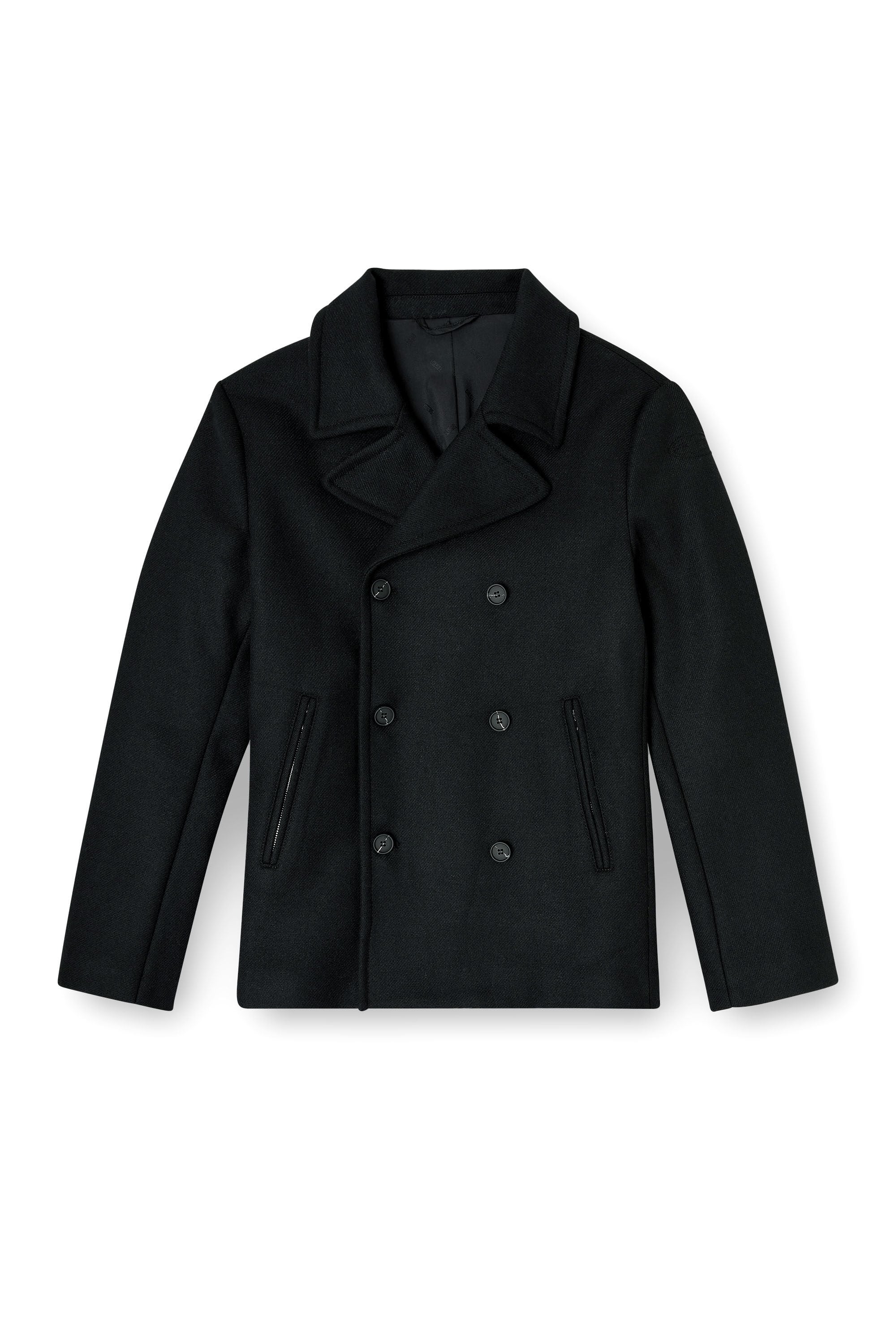Diesel - W-HALEY-WRD, Herren Cabanjacke aus gefilztem Wollgemisch in Schwarz - 2