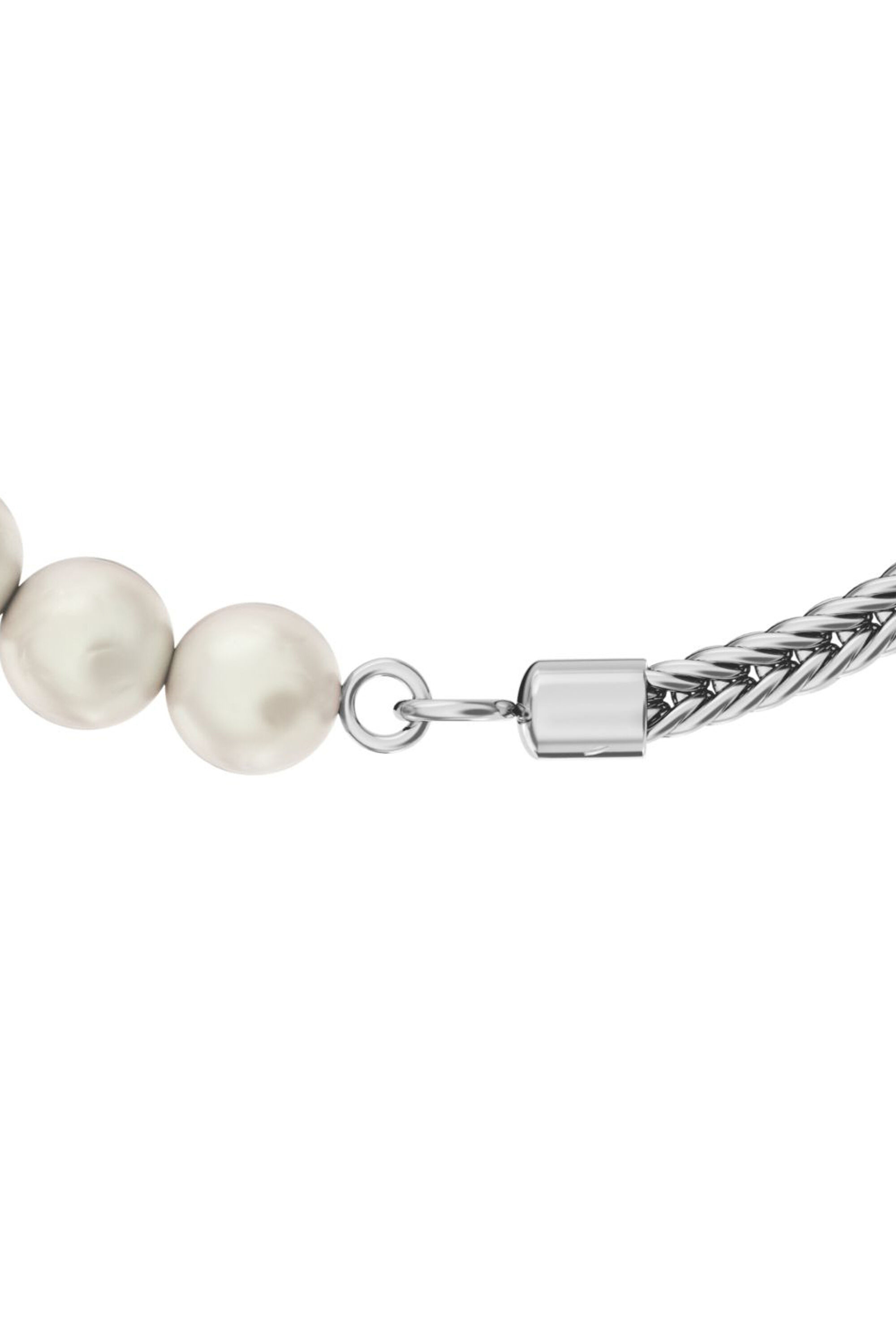 Diesel - DL1368040 STERLING SILVER JEWEL, Unisex Armband aus Sterlingsilberkette und Perle in Silber - 3
