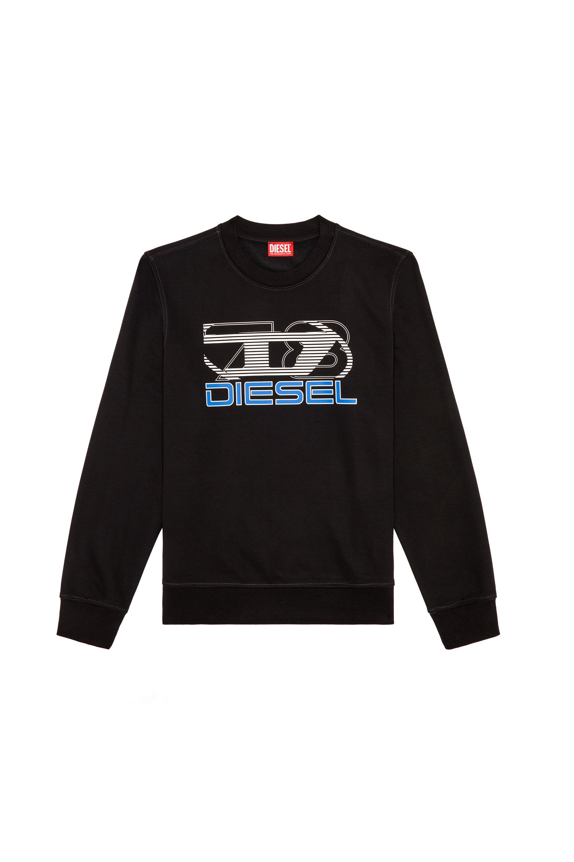 Diesel - S-GINN-K43, Man Sweatshirt with logo print in Black - Image 2