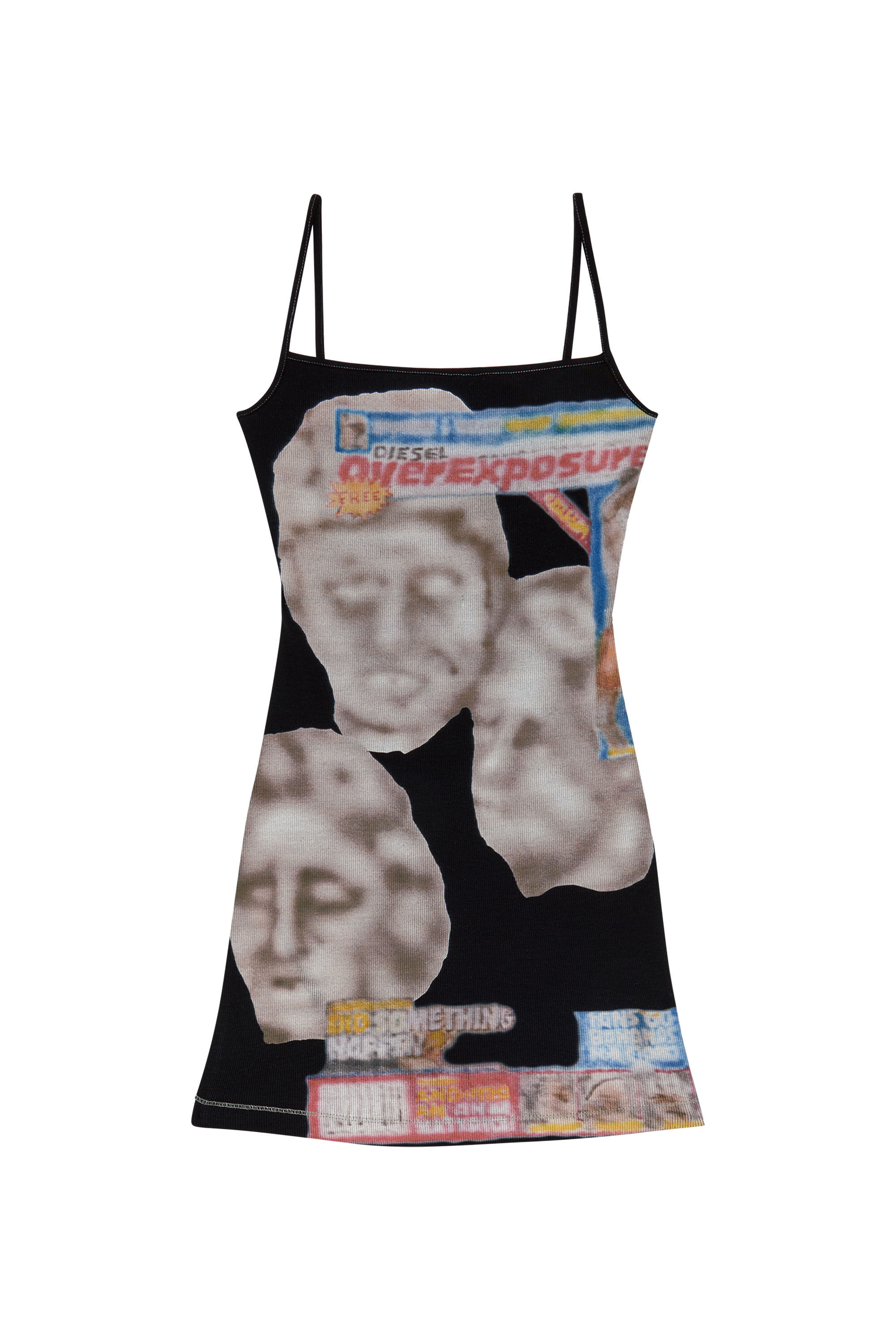 Diesel - D-HOPY-N1, Damen Kurzes Bodycon-Kleid mit Grafik-Prints in Schwarz - 2