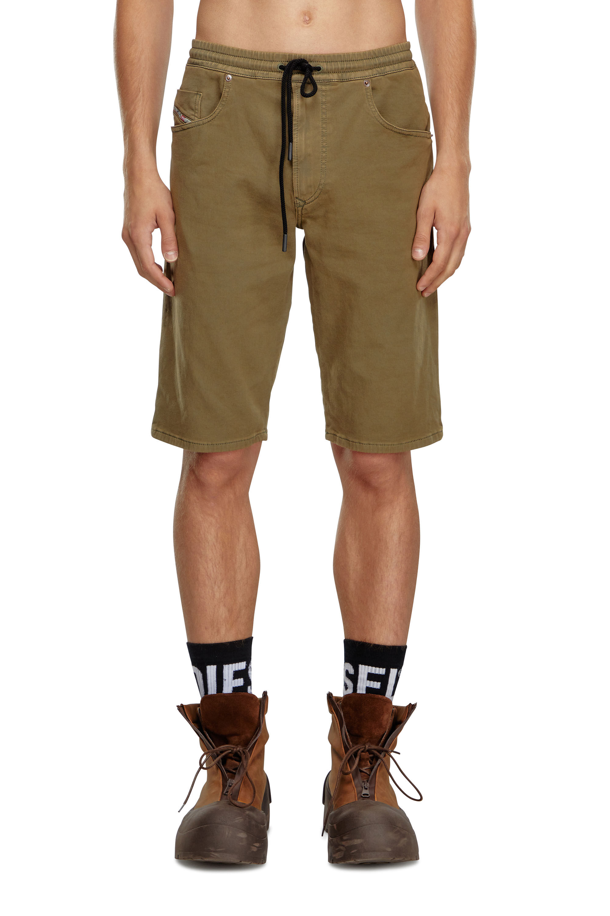 Diesel - 2033 D-KROOLEY-SHORT JOGG, Herren Chinoshorts aus JoggJeans in Armeegrün - 3