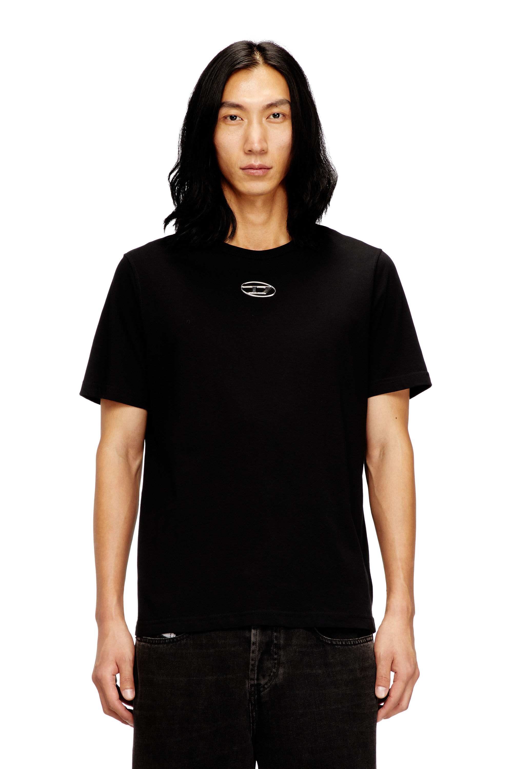 Diesel - T-ADJUST-OD, Herren T-Shirt mit metallischem Oval D in Schwarz - 3