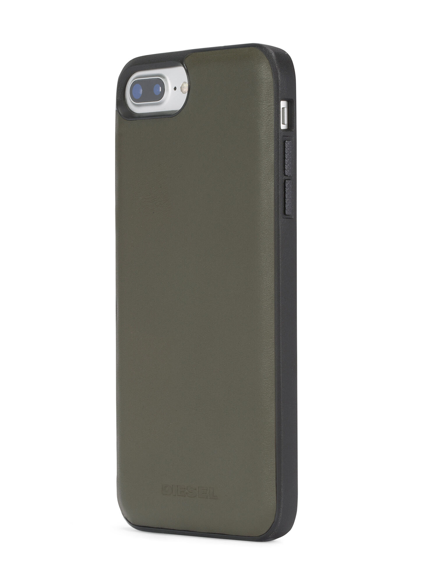 Diesel - OLIVE GREEN LEATHER IPHONE X CASE, Unisex Schutzhülle aus olivgrünem Leder, iPhone X in Olivgrün - 6