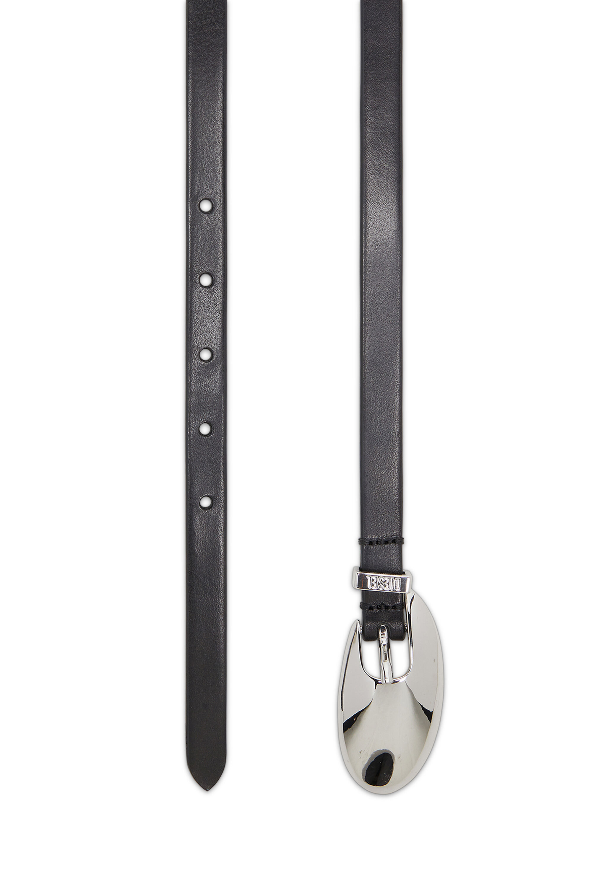 Diesel - B-ROP 15, Damen 1,5 cm Lederg&uuml;rtel mit skulpturaler Schnalle in Schwarz - 2