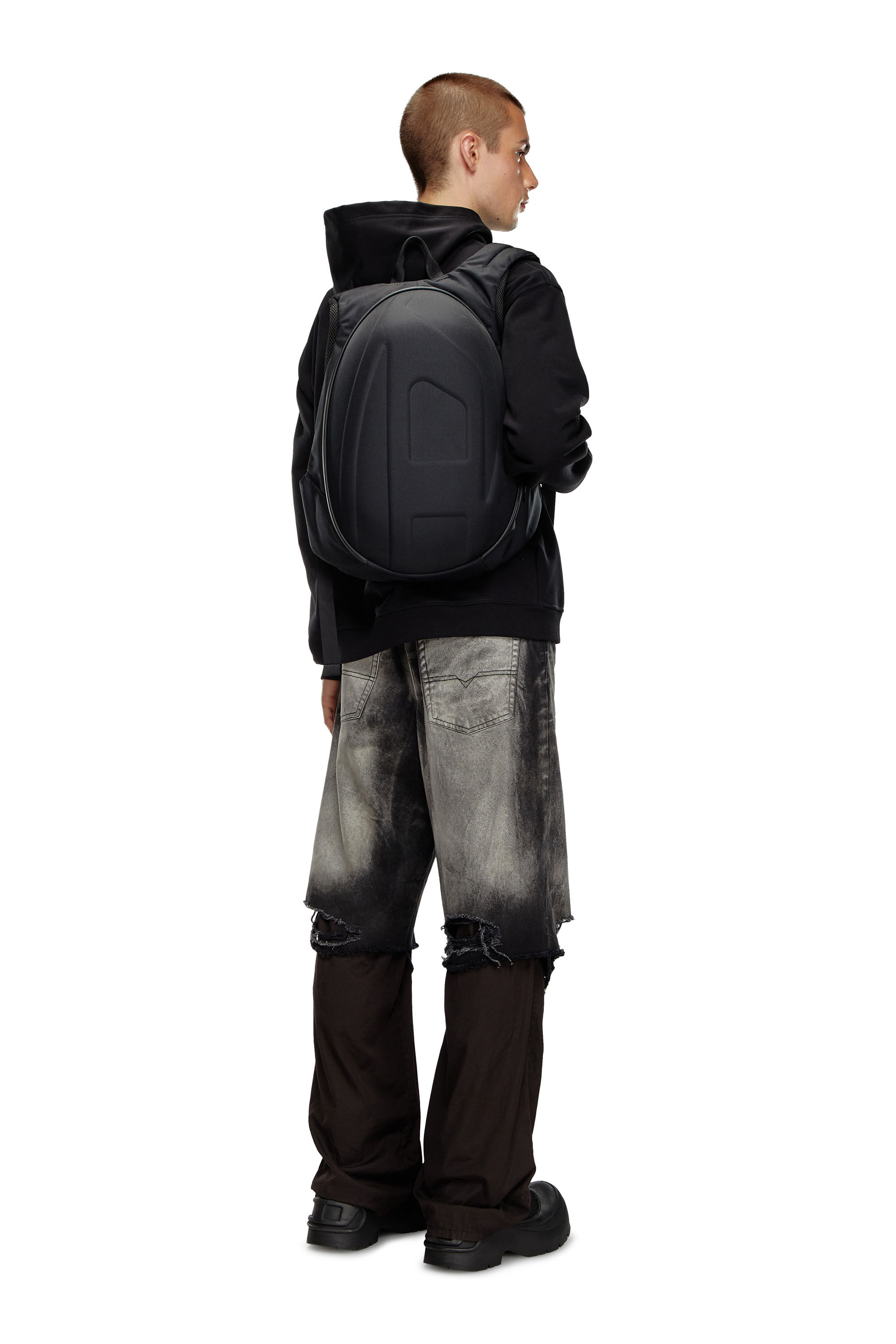 Herren 1DR Pod Hartschalen Rucksack mit Oval D Logo Schwarz Diesel