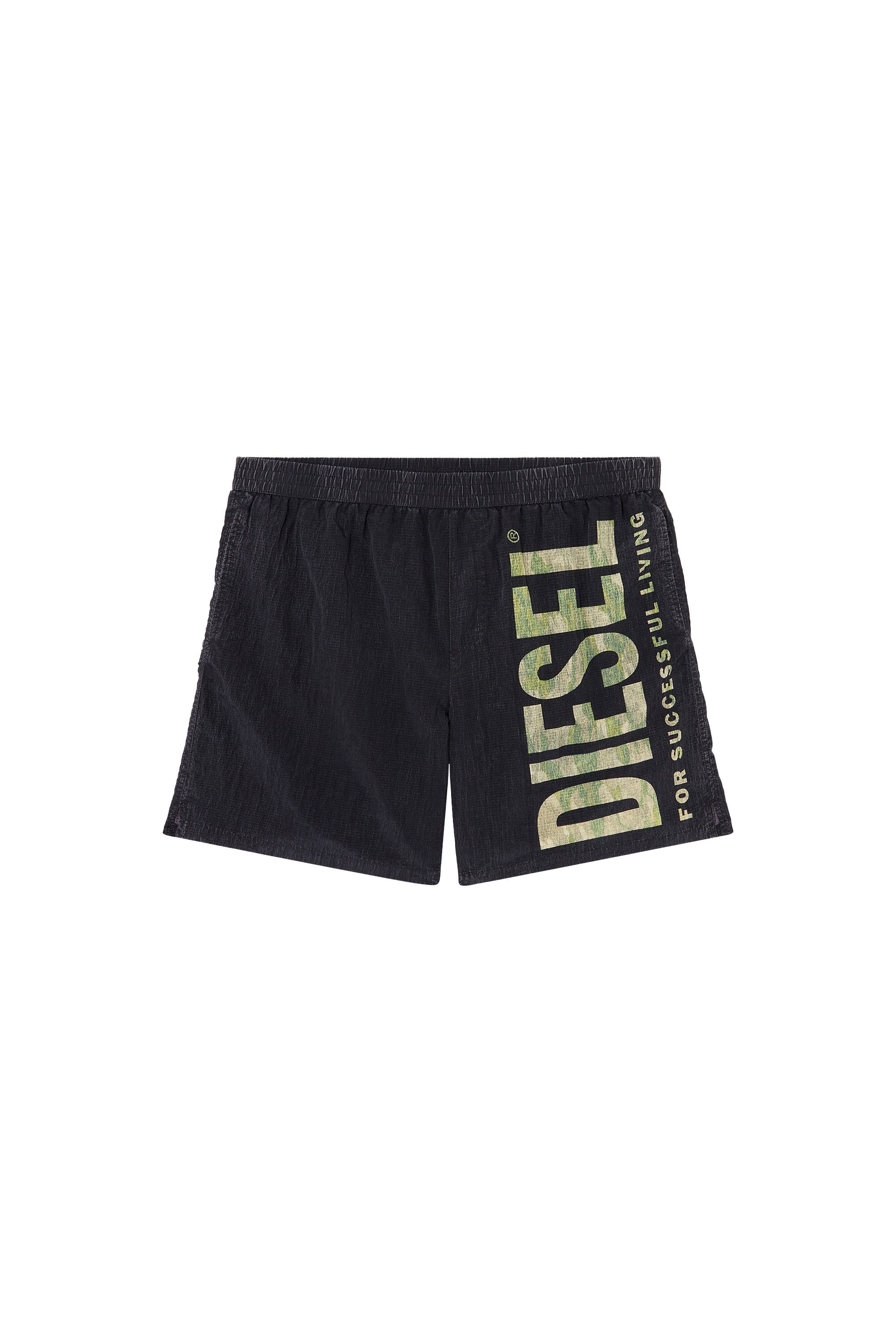 Diesel - POWEL-47.5-UTLT, Herren Boardshorts aus Camo-Ripstop in Schwarz/Grün - 4