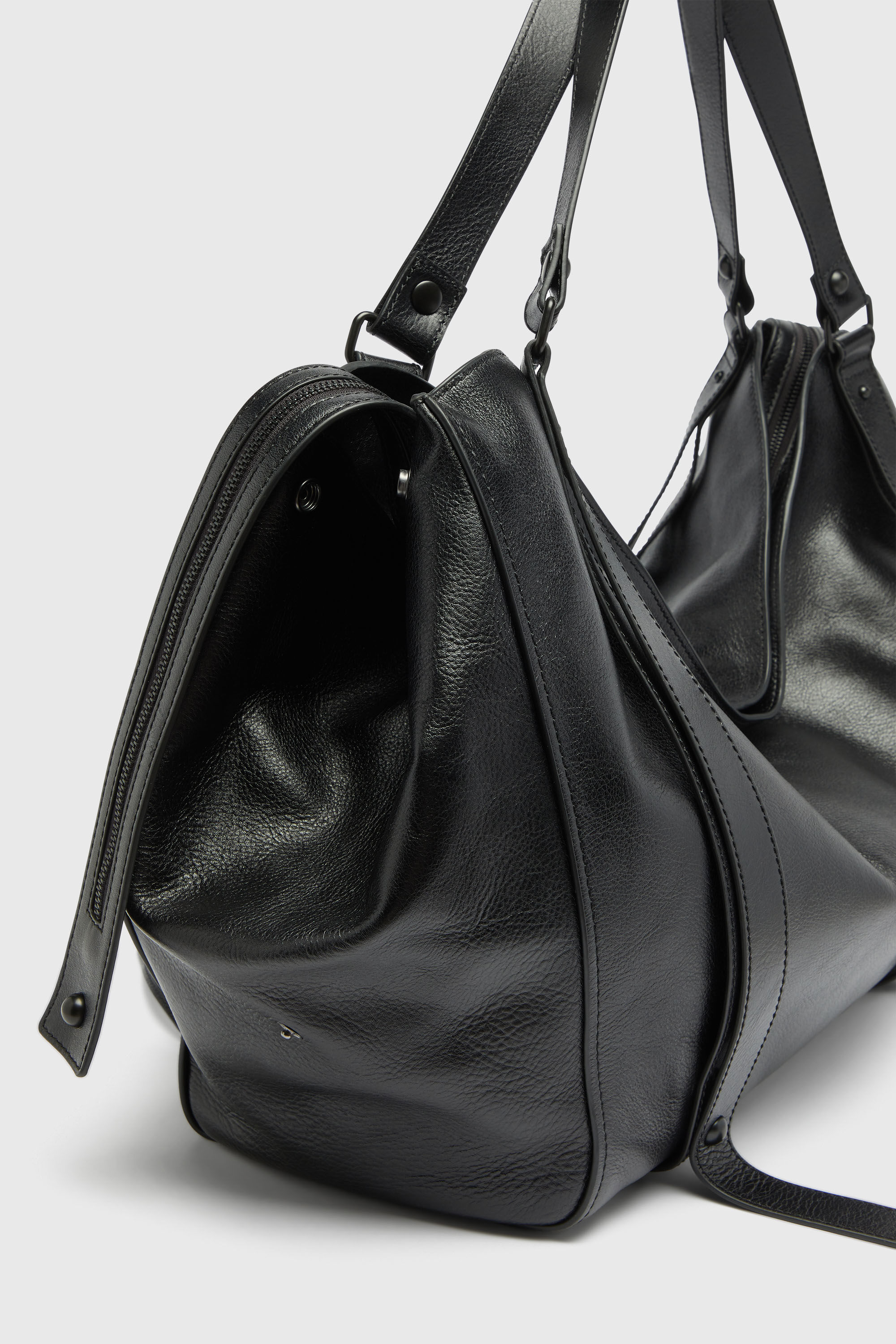 Diesel - D-ONE DUFFLE 48H, Unisex D-One-Duffle-bag aus Leder in Schwarz - 5