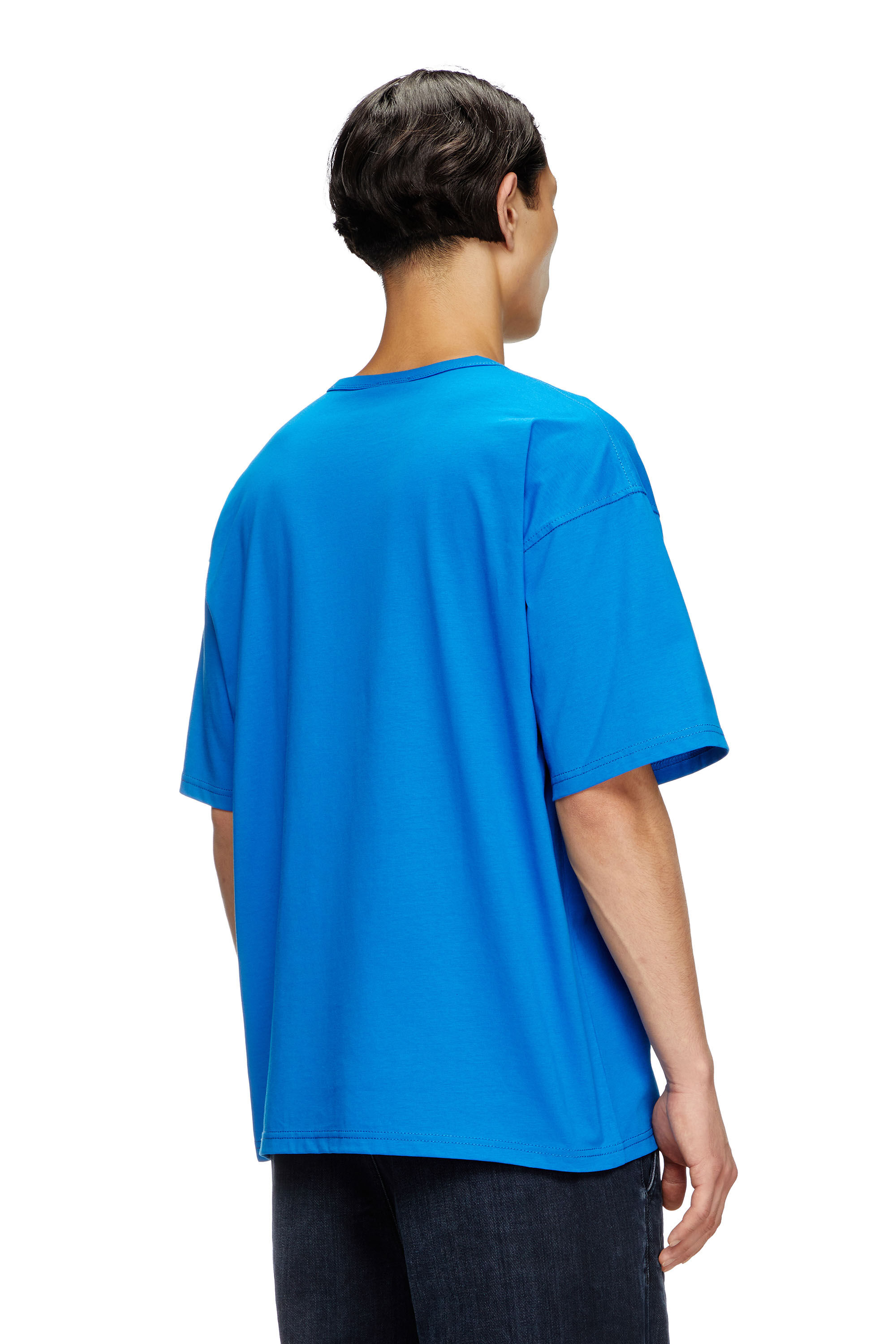 Herren T Shirt mit kleinem Logo Blau Diesel