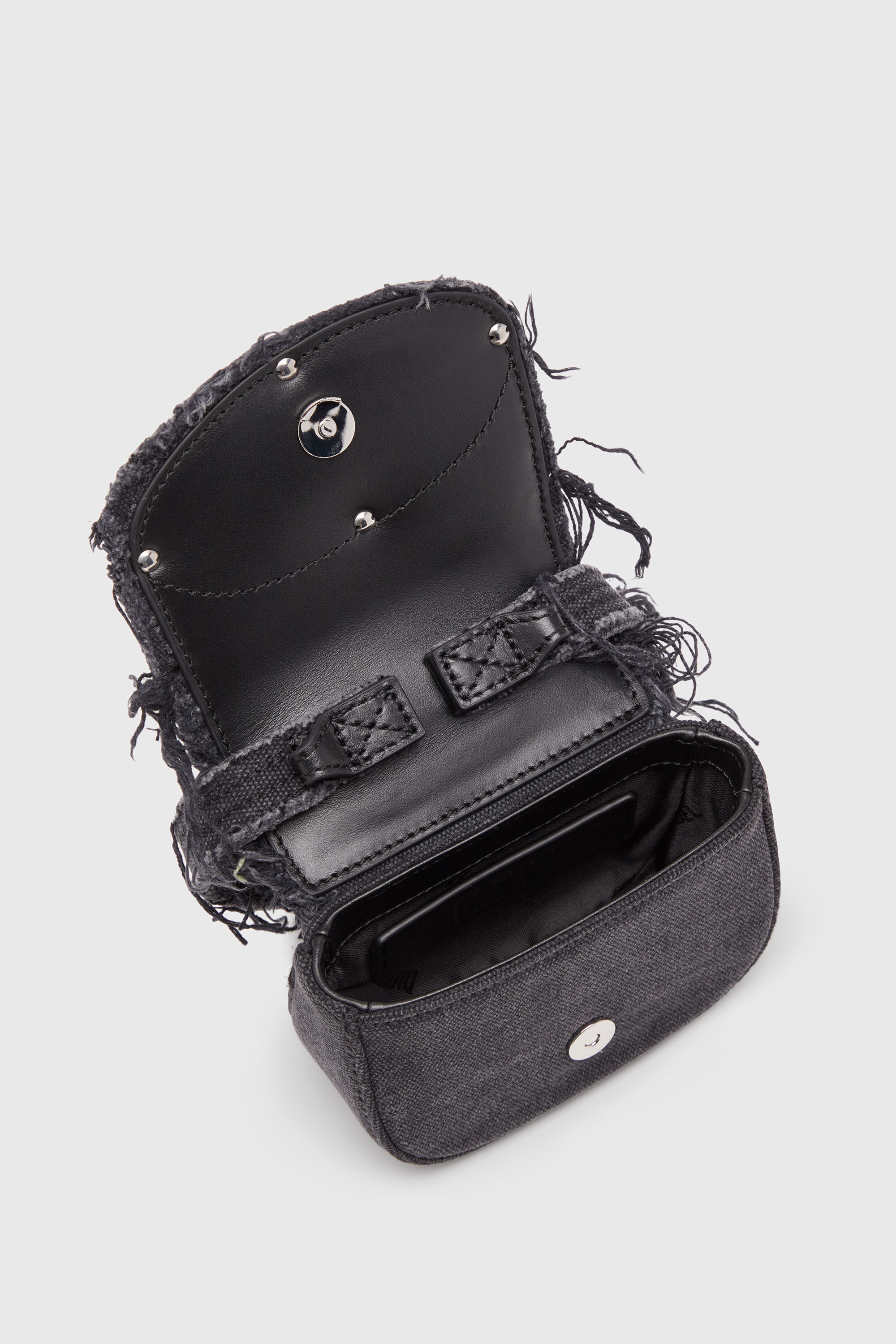Diesel - 1DR XS, Damen 1DR XS-Ikonische Mini-Tasche aus Canvas und Leder in Schwarz - 4