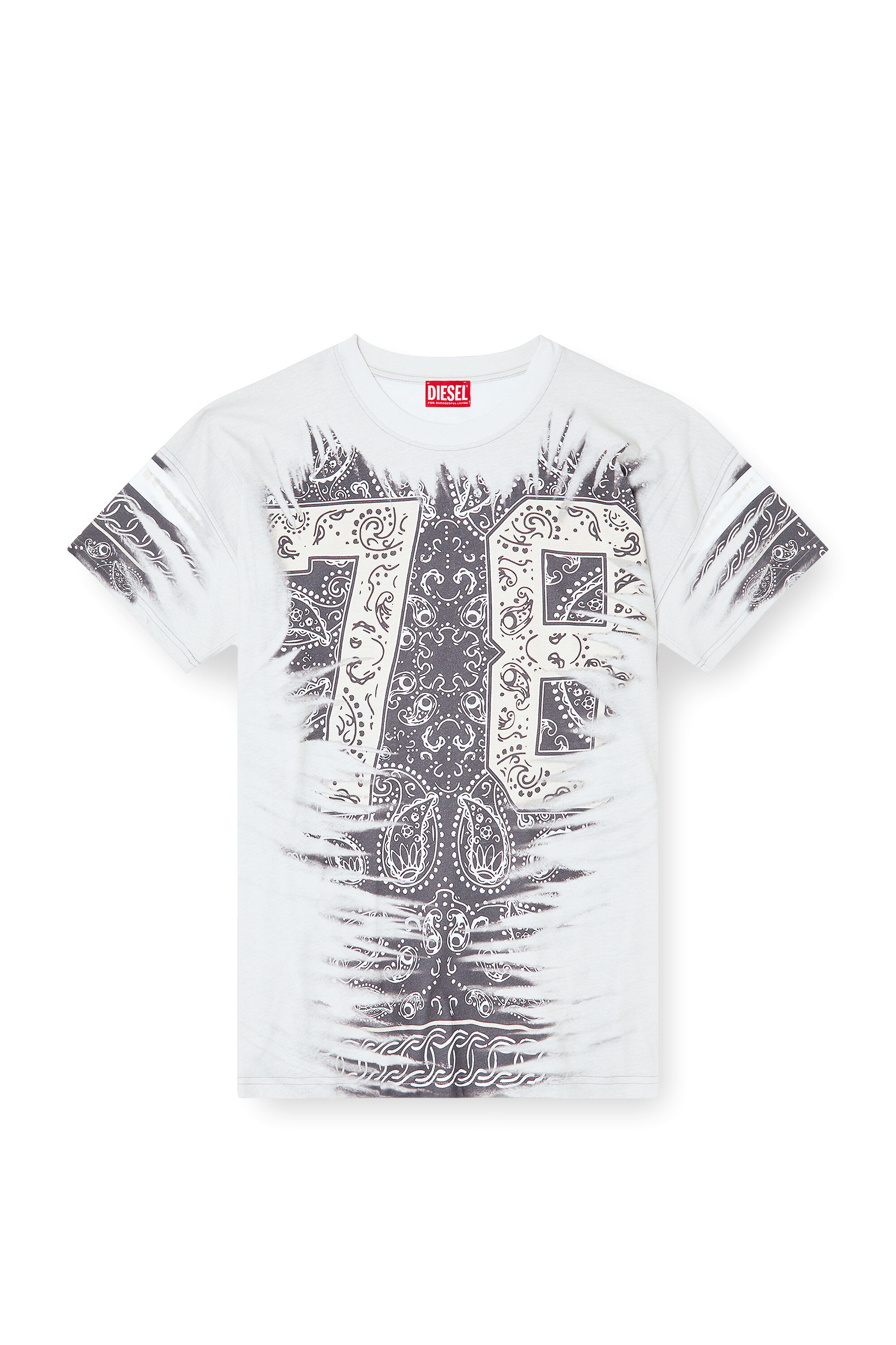 Diesel - T-BOXT-78-R1, Herren T-Shirt mit 78-Bandana-Print in Wei&szlig; - 2
