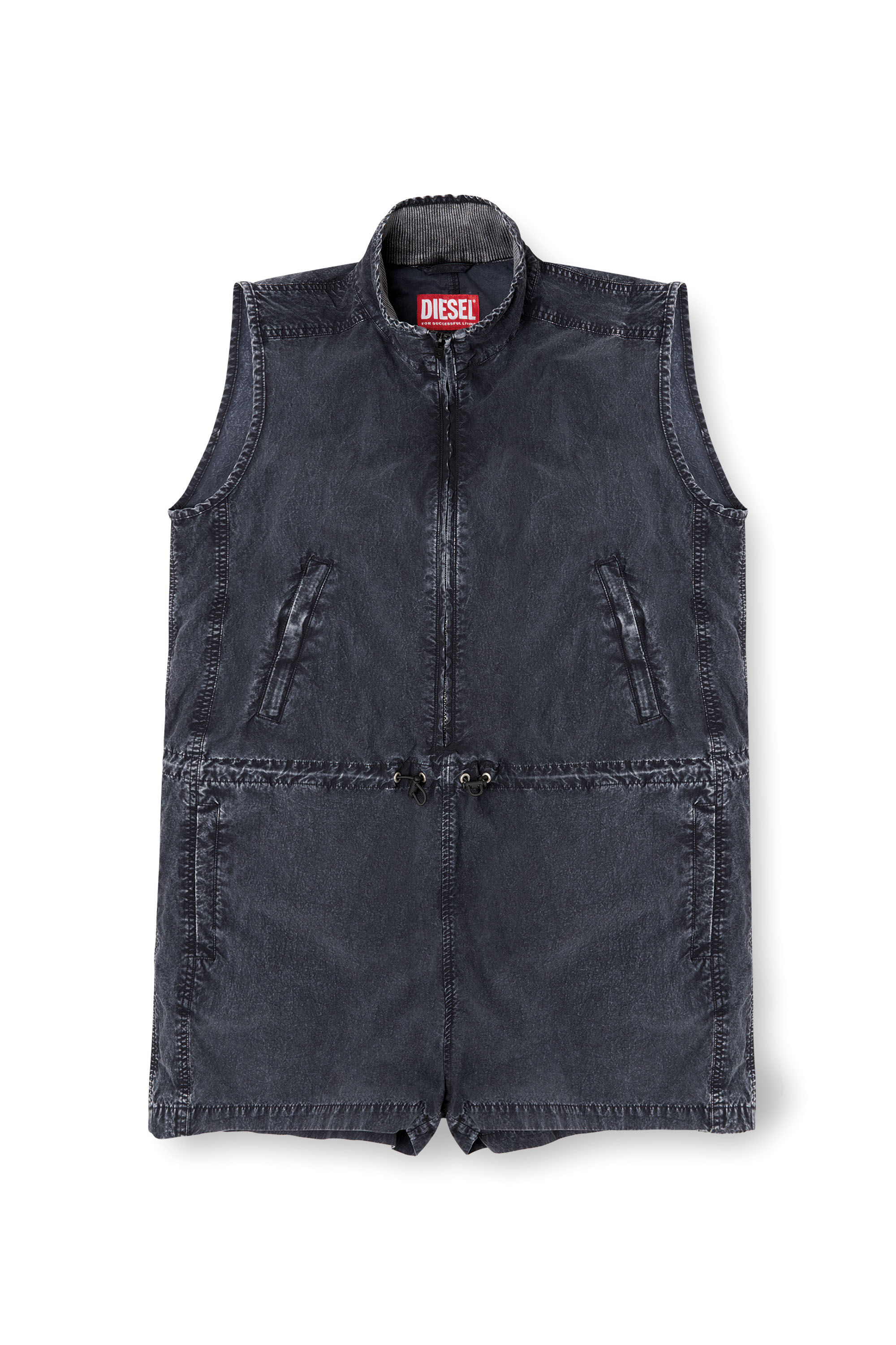 Diesel - J-ANNET, Damen Playsuit aus behandeltem Nylon in Dunkelblau - 4