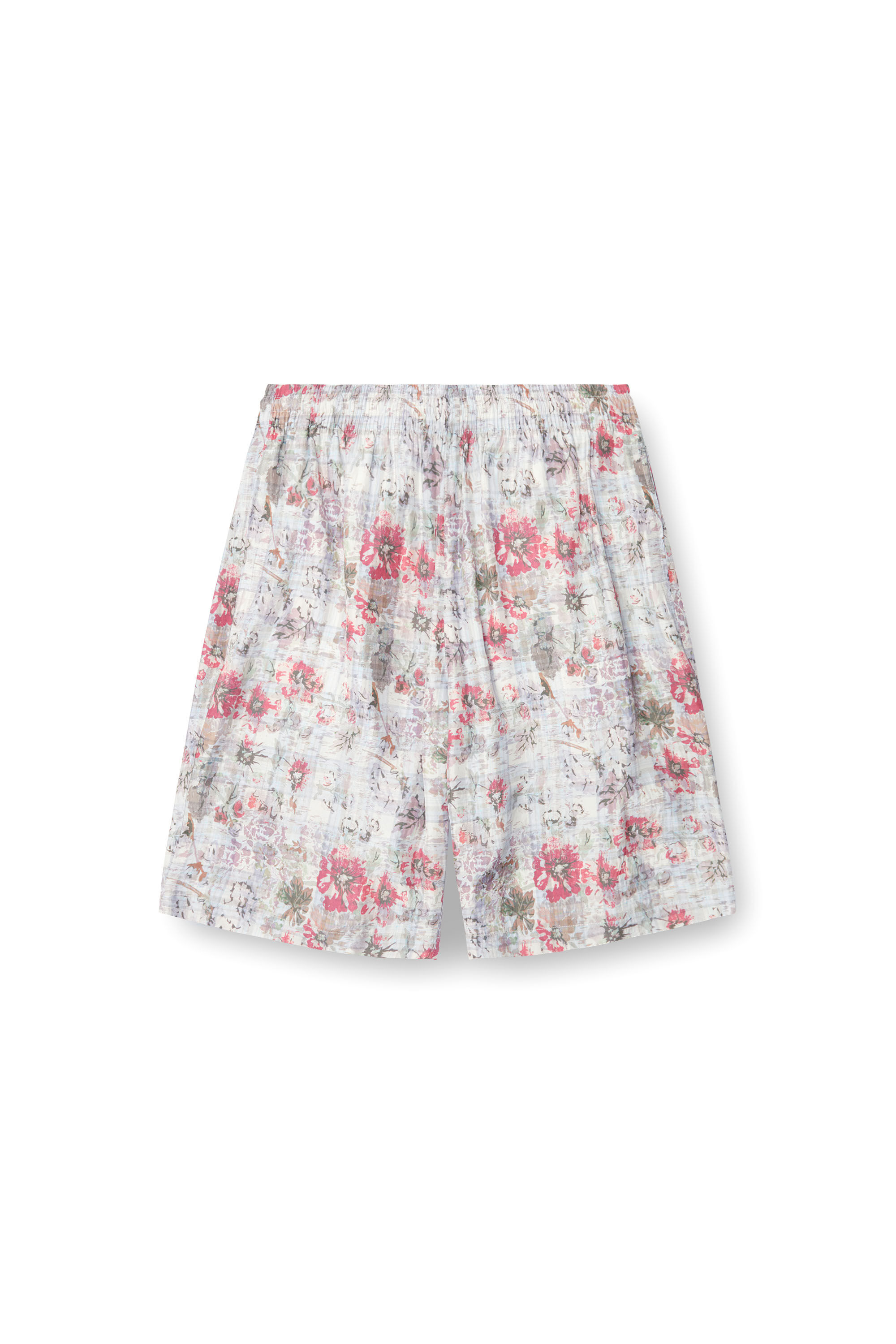 Diesel - P-LEYS, Herren Shorts aus Azetat mit floralem Print in Blau/Rosa - 2