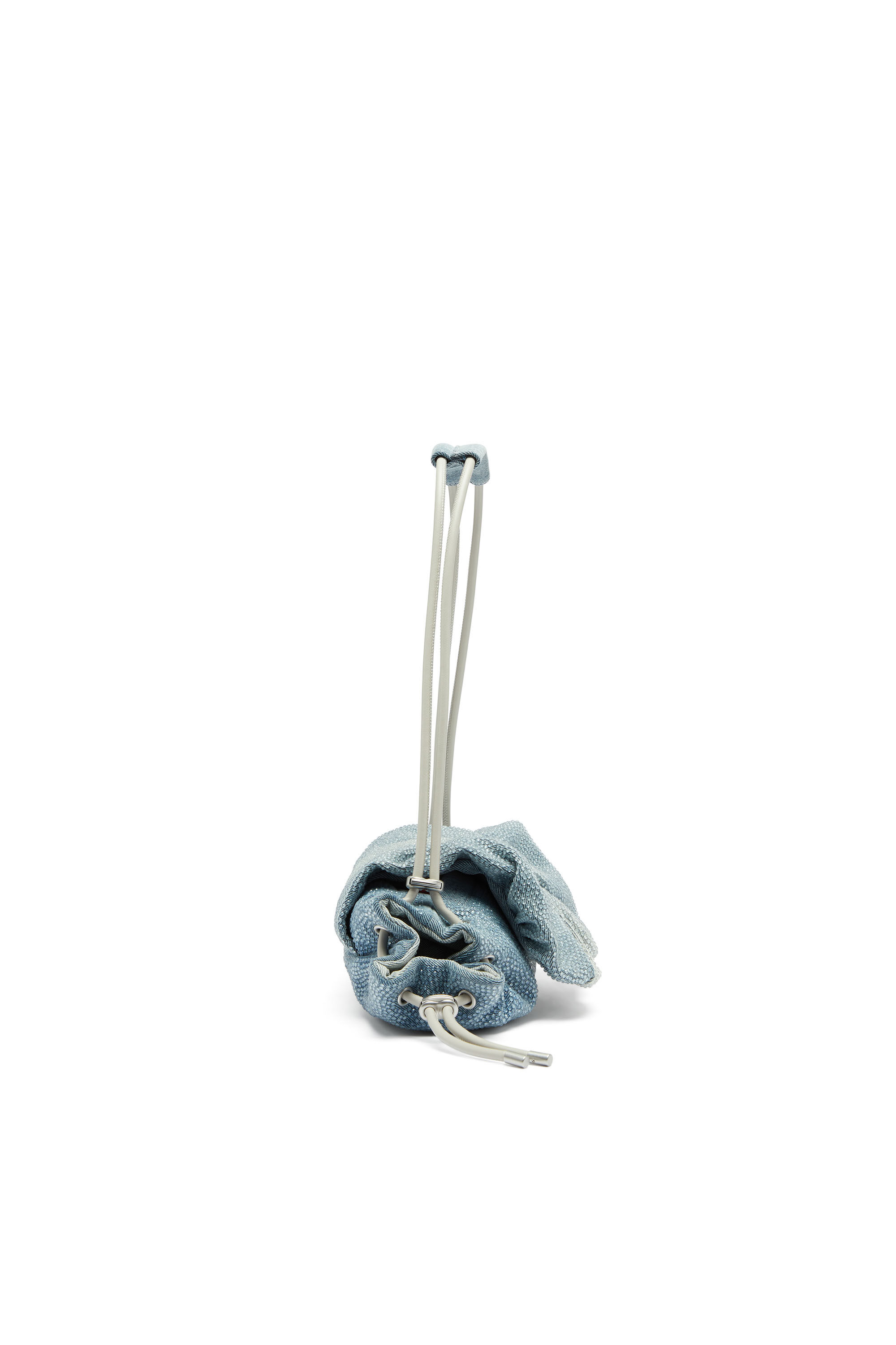 Diesel - SCRUNCH-D SHOULDER S, Damen Scrunch-D - Schultertasche aus denim mit Kristallen in Blau - 4