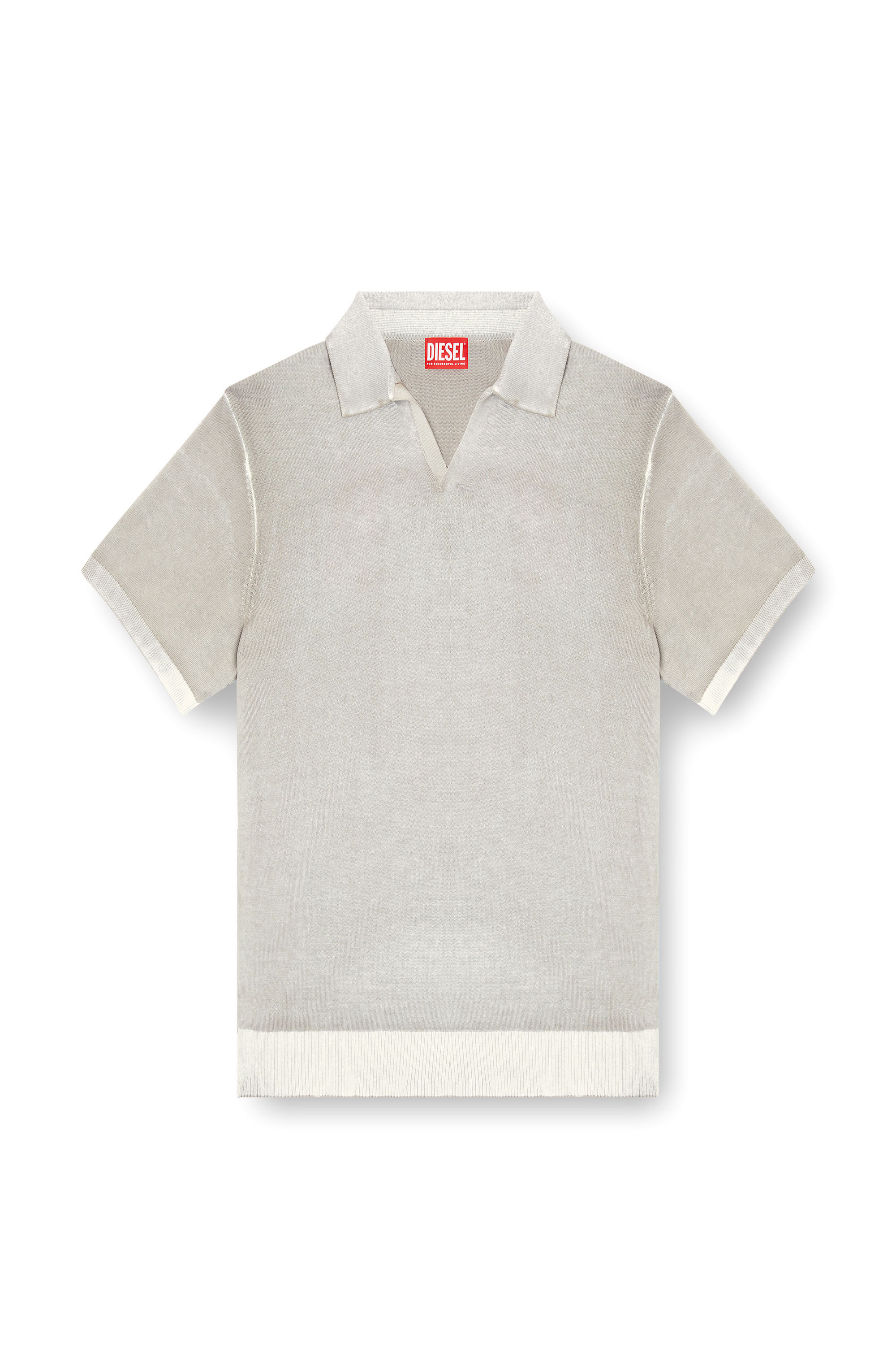Diesel - K-LORENZO-SS, Herren Kurzarm-Polo-Pullover mit Reverse-Print in Grau - 2