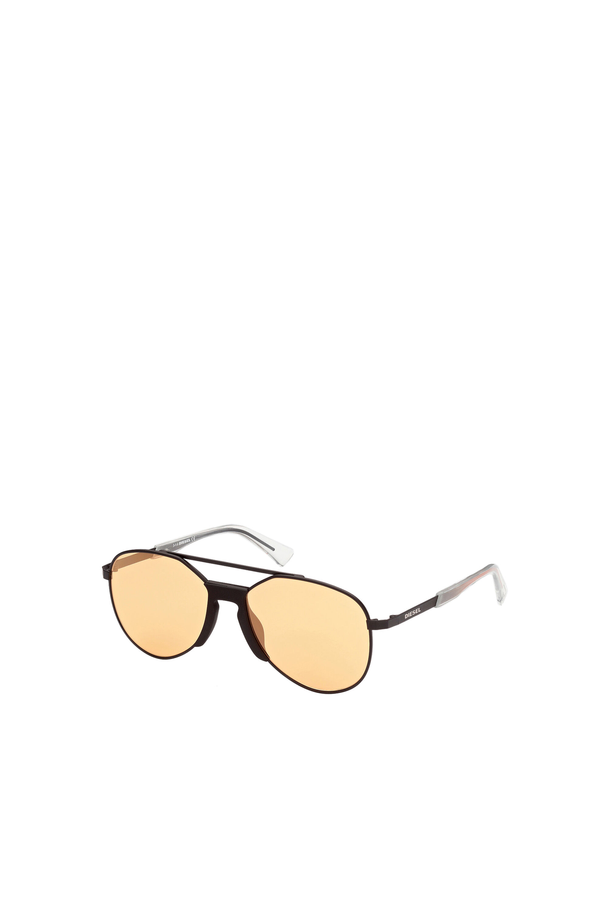 Diesel - DL0339, Herren Sonnenbrille mit Überarbeitete Pilotenform in Schwarz/Gelb - 2