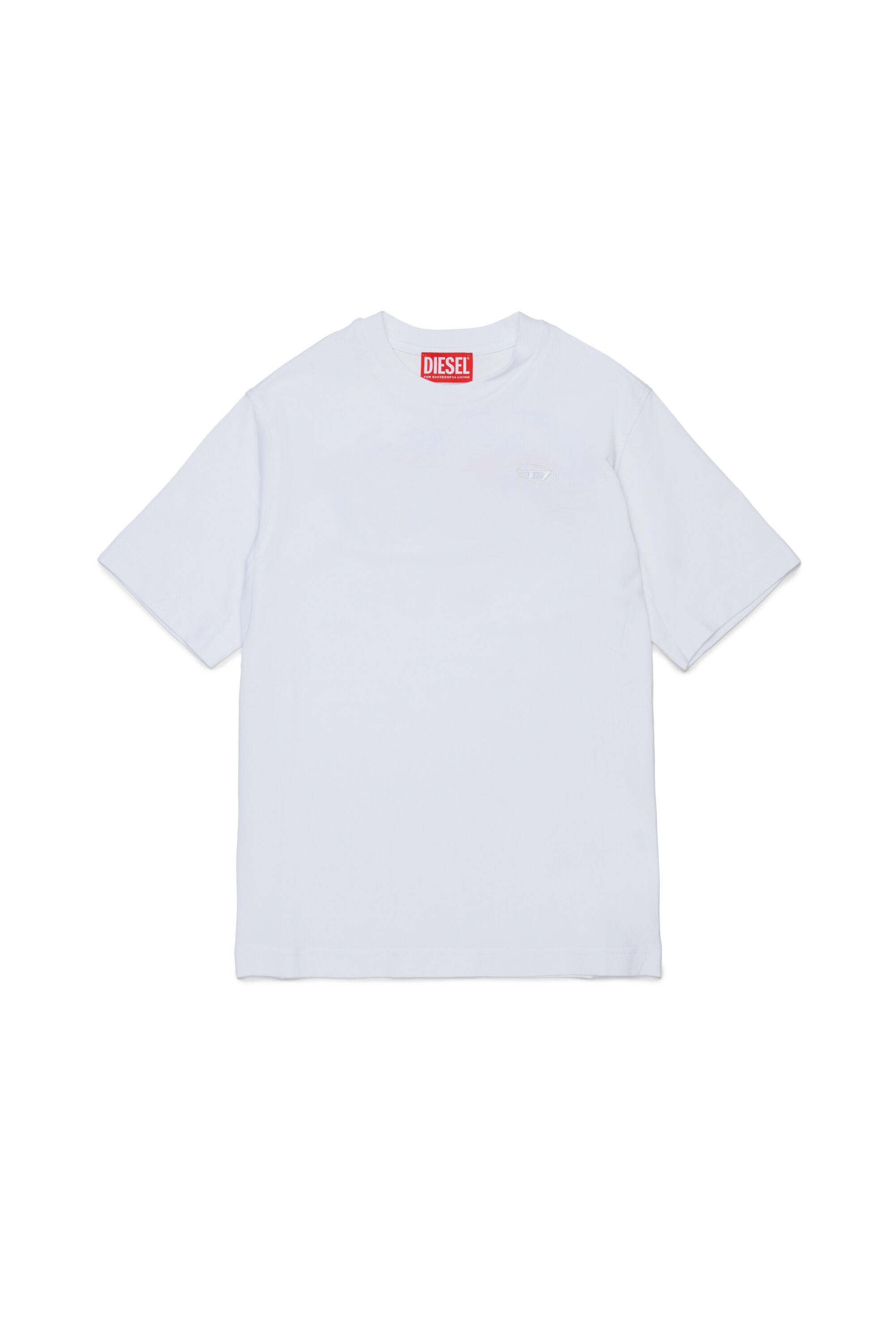Diesel - TSCRAP OVER, Herren T-Shirt mit Oval D Stickerei und Flockprint in Wei&szlig; - 1