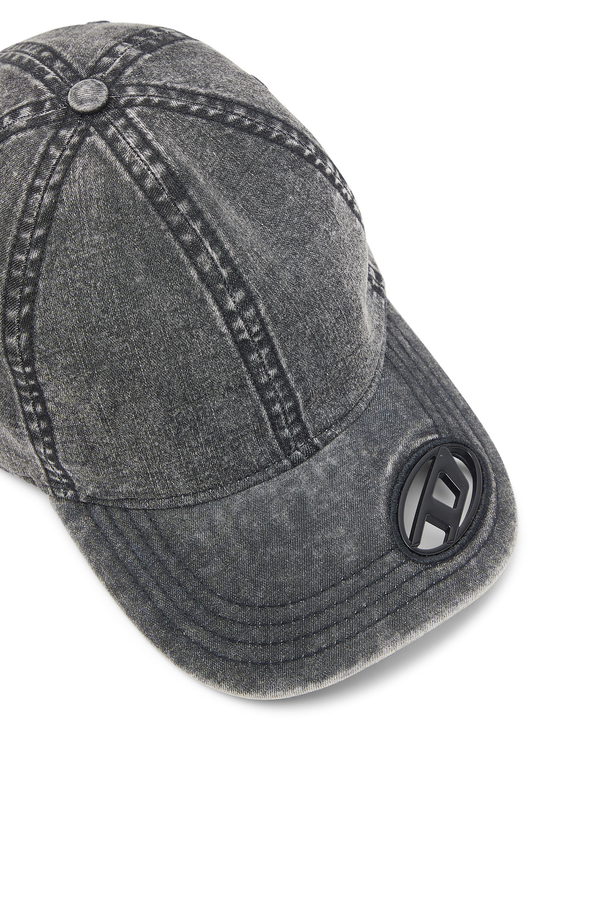 Diesel - C-AP-HOSHI, Herren Basecap aus Denim mit Oval D-Element in Schwarz - 4